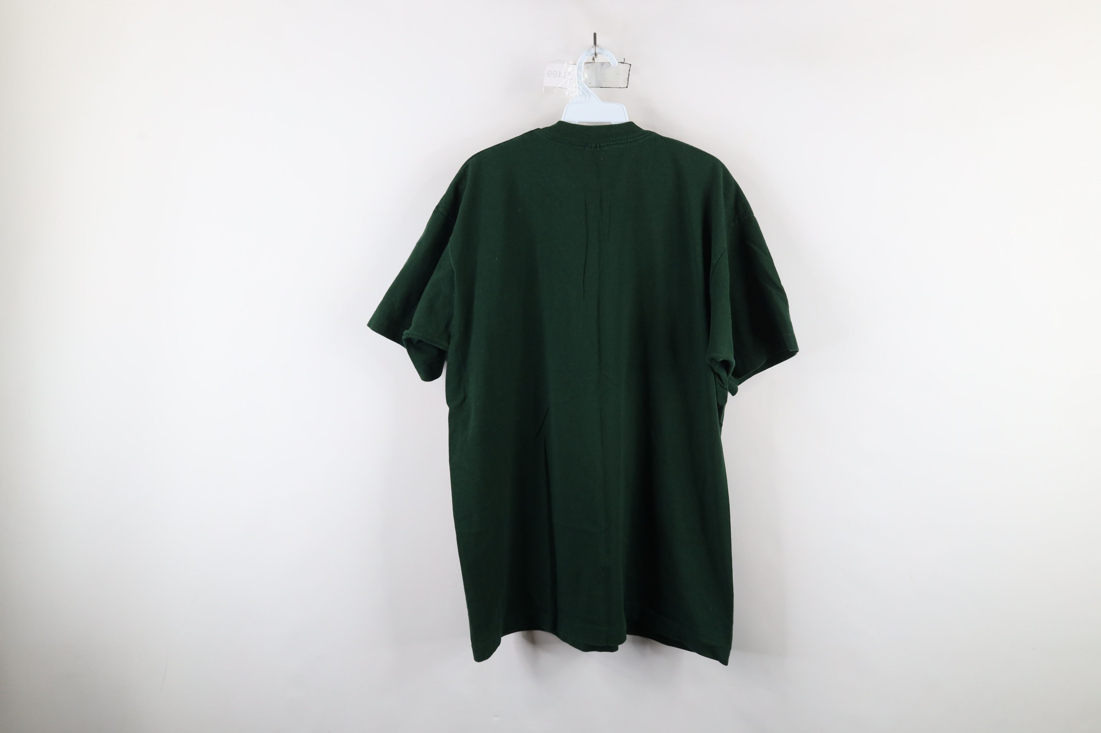 Vintage Vintage 90s Streetwear Heavyweight Cotton T-Shirt Green USA Size US XL / EU 56 / 4 - 9 Thumbnail