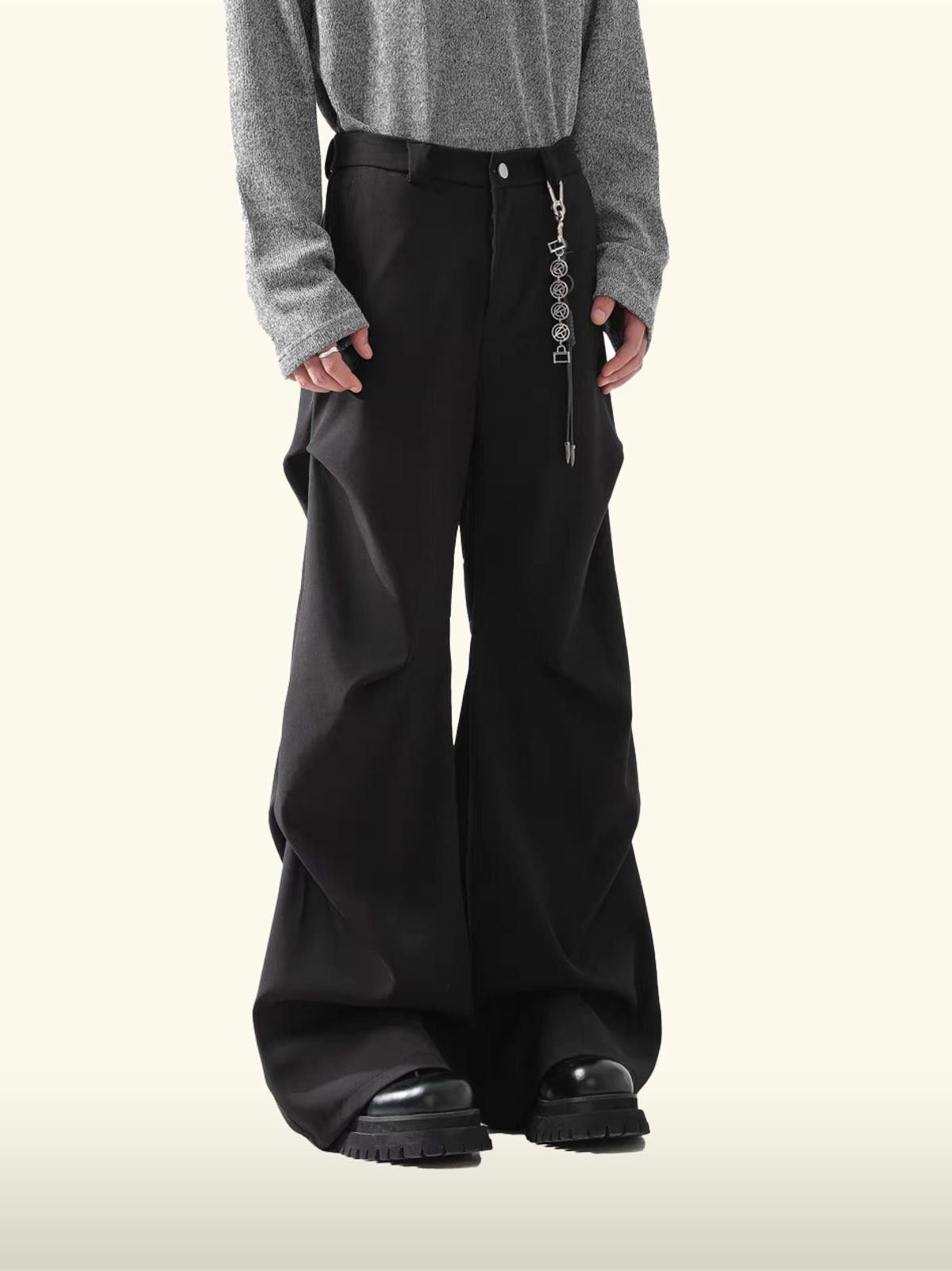 Japanese Brand High-Waisted Plated Wide-Leg Pants Size US 32 / EU 48 - 4 Thumbnail