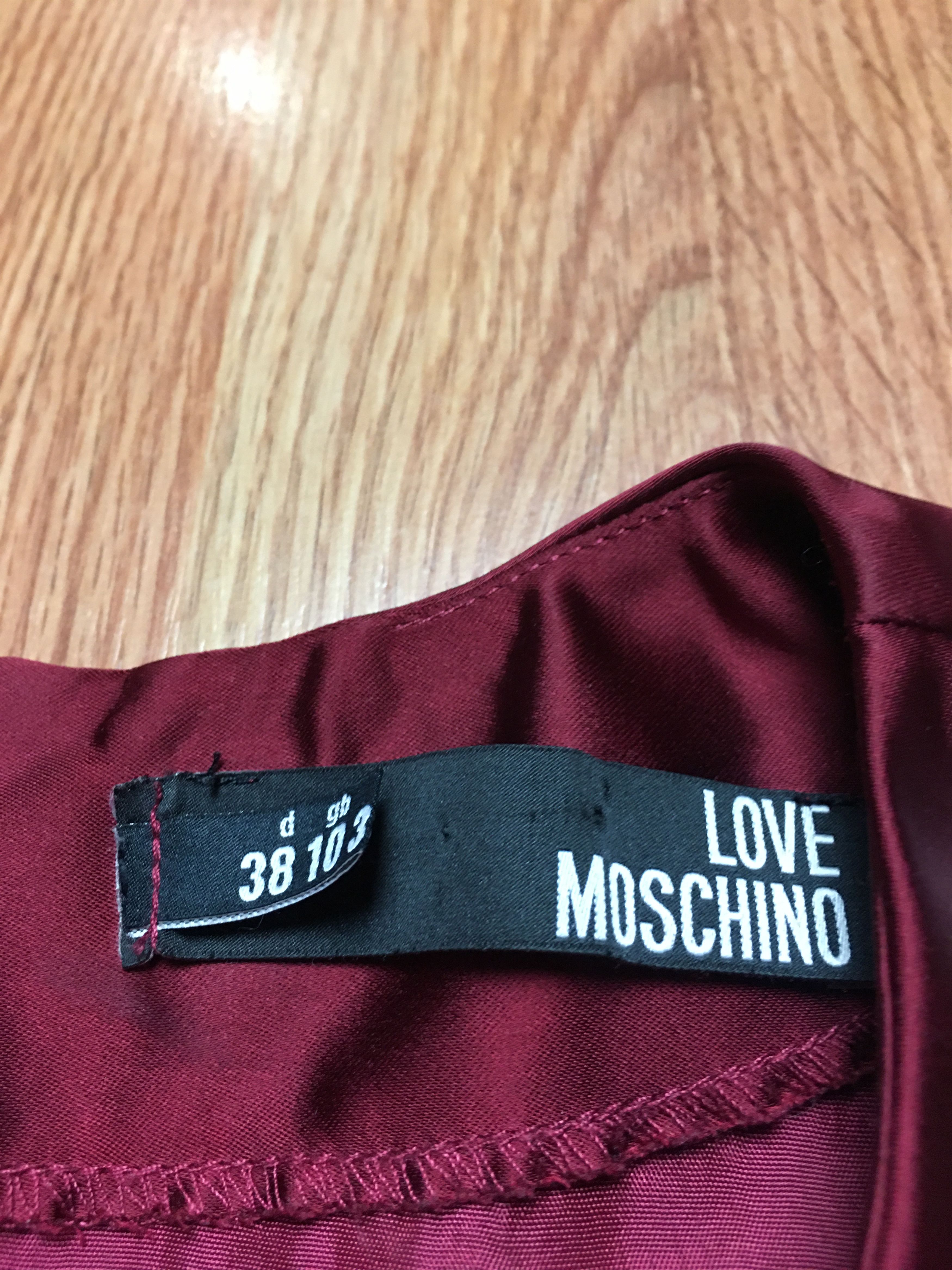 Moschino Love Moschino Red Satin Bodycon Dress UK10 US6 Size M / US 6-8 / IT 42-44 - 9 Thumbnail