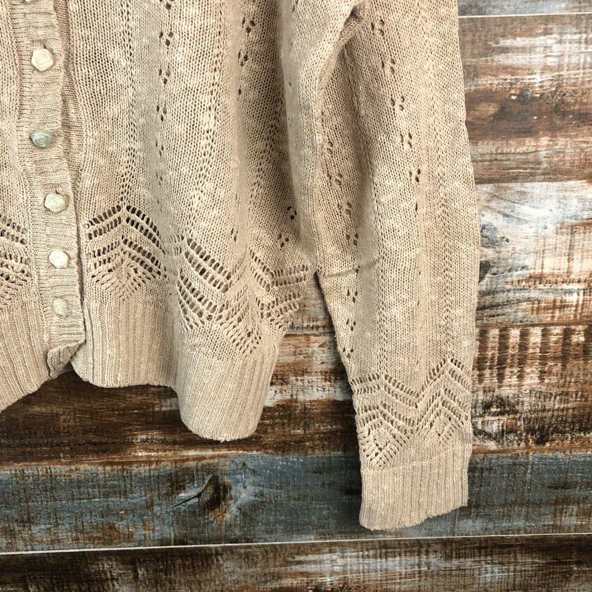 Homespun Knitwear × Japanese Brand × Vintage DL Pinion Brown Cardigan Knitwear #C520 Size M / US 6-8 / IT 42-44 - 8 Thumbnail