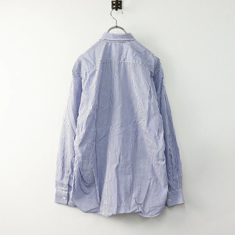 Comme des Garcons SHIRT Shirt Border Stripe Patchwork Cotton Button Up Saxe Blue Size US S / EU 44-46 / 1 - 2 Thumbnail
