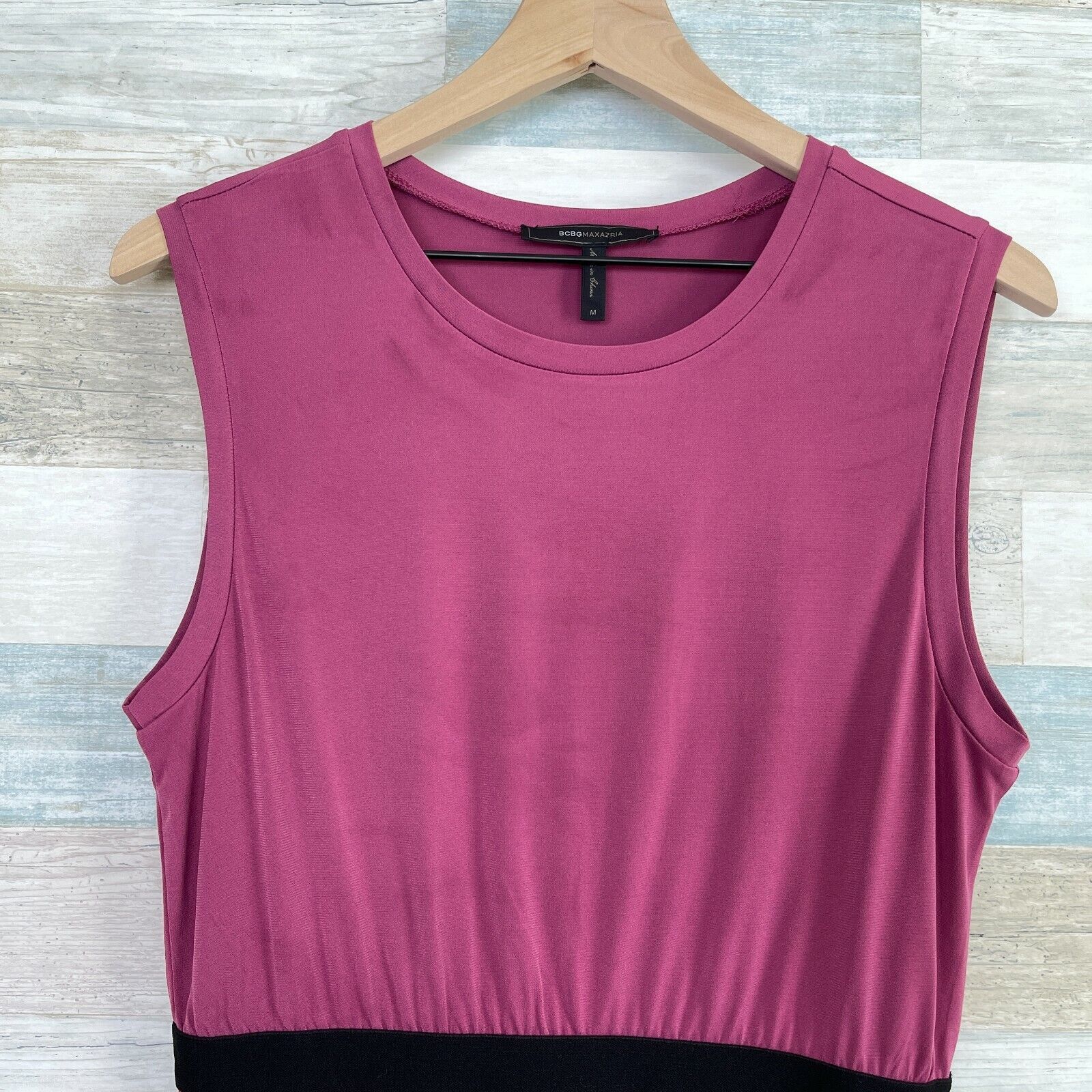 Bcbgmaxazria BCBGMaxAzria Side Ruched Asymmetric Tank Dress Purple Medium Size M / US 6-8 / IT 42-44 - 2 Thumbnail