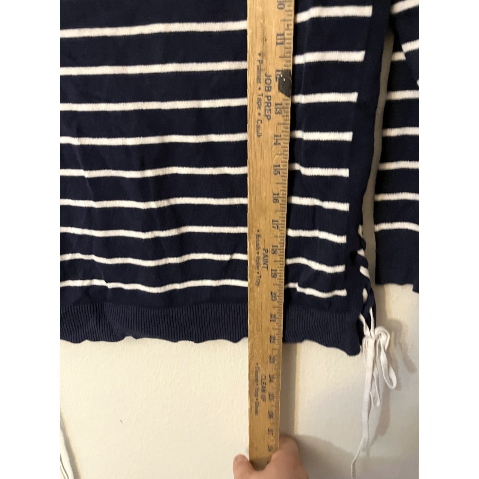 Banana Republic Banana Republic Women Sweater Shirt (Pullover) Round Neck Long Sleeve Size XS Blue White Striped Cotton Polyester Spandex Size XS / US 0-2 / IT 36-38 - 4 Thumbnail