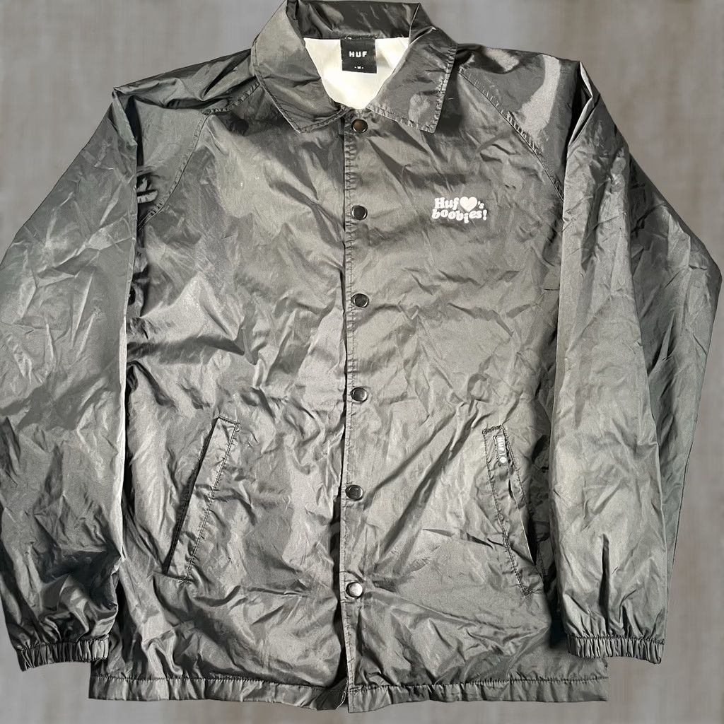 Huf HUF x KEEP A BREAST Jacket Men M Windbreaker Black I LOVE BOOBIES Size US M / EU 48-50 / 2 - 1 Thumbnail