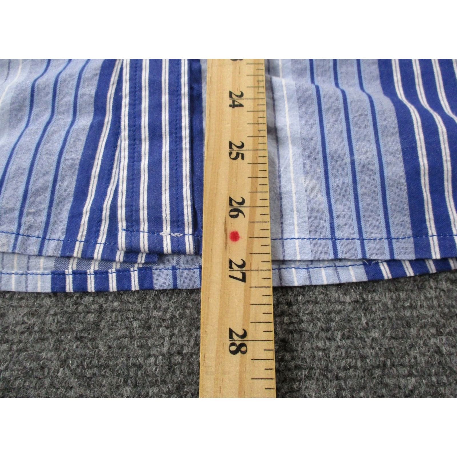 Corridor Corridor Shirt Mens S Blue Striped Button-Down Collared Knit Lightweight Casual Business Modern Preppy Size 36R - 4 Thumbnail