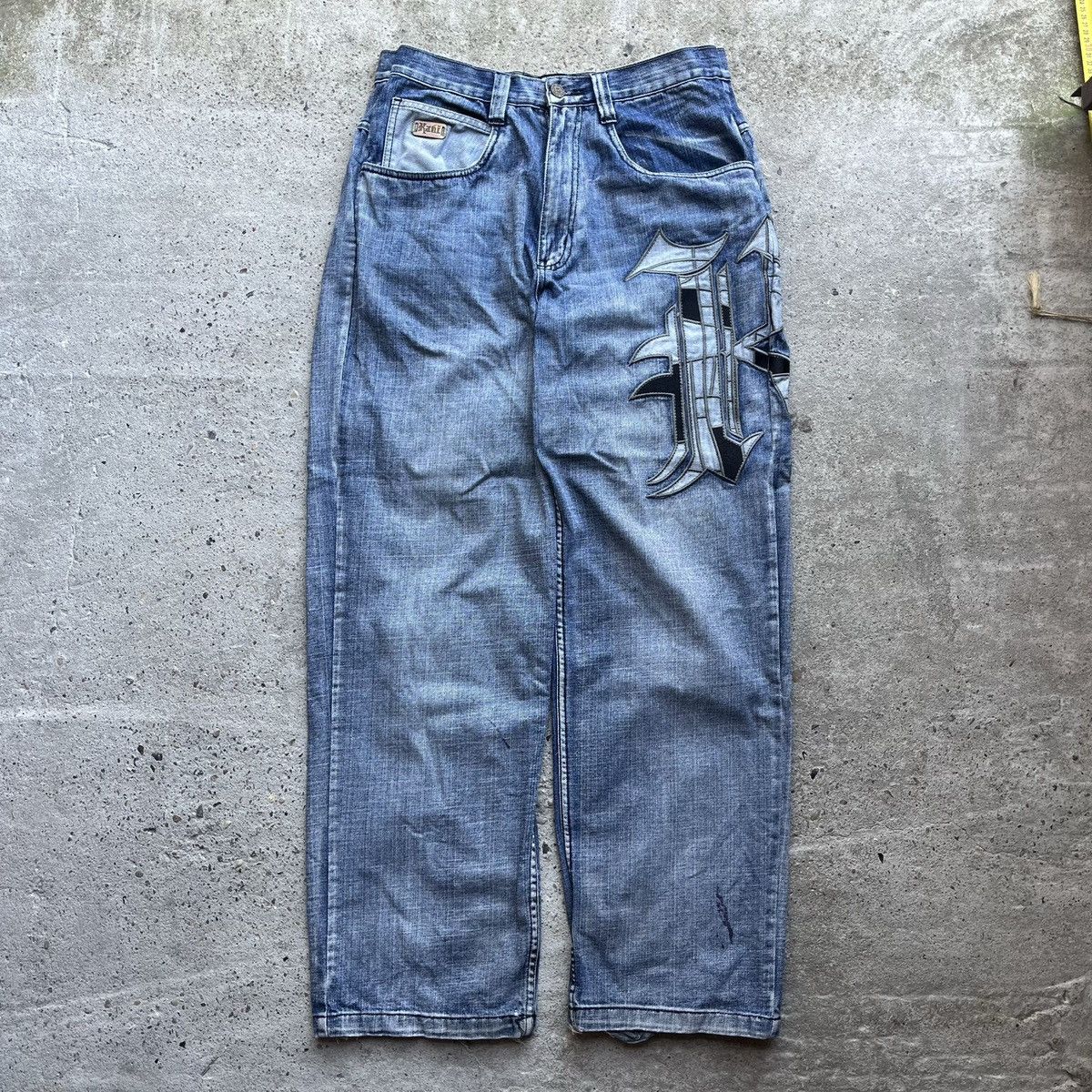 Karl Kani × Vintage Karl Kani 34x34 Vintage 90s Big Logo Baggy Rap Denim Jeans Size US 34 / EU 50 - 1 Thumbnail