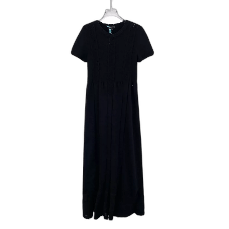 Chanel Chanel Black Logo Embroidered Cotton Dress Size S / US 4 / IT 40 - 1 Thumbnail