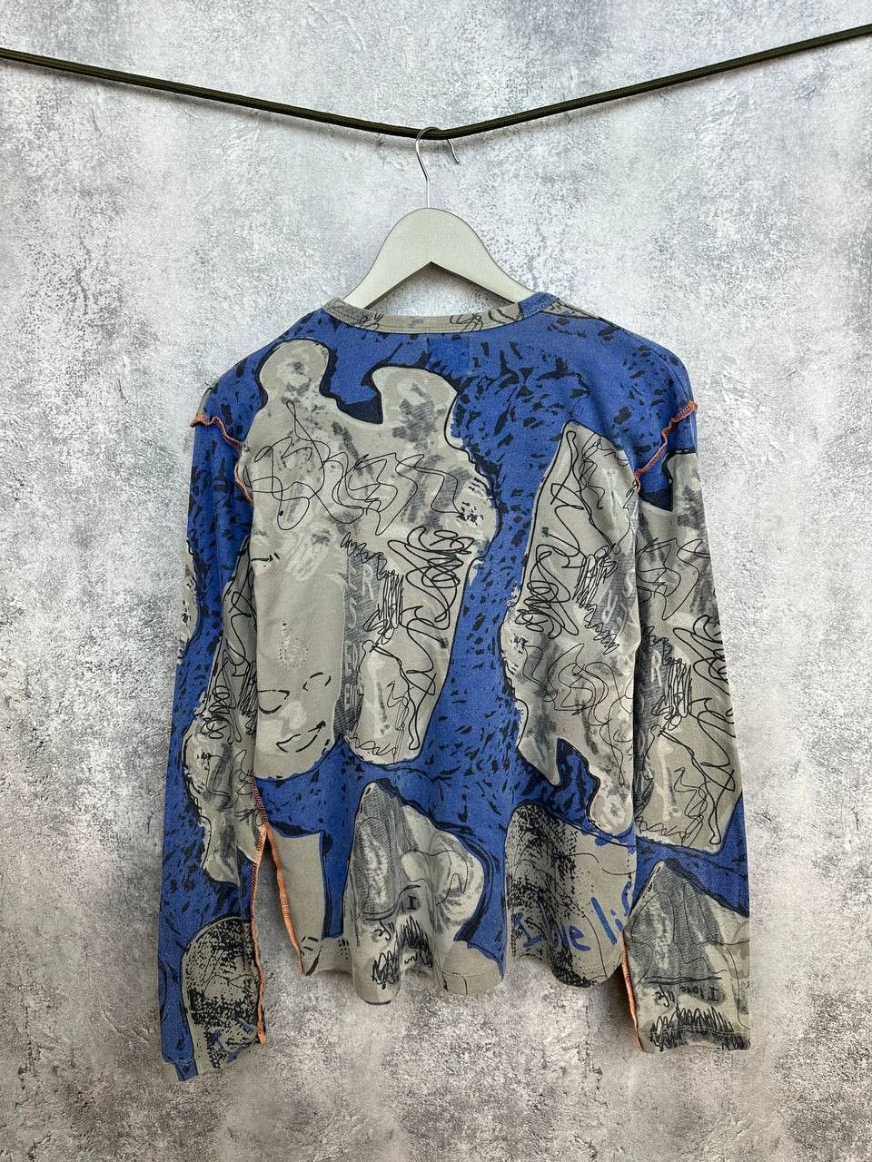 Desigual Desigual Y2K Abstract Graffiti Print LS Top Exposed Orange Size L / US 10 / IT 46 - 2 Thumbnail