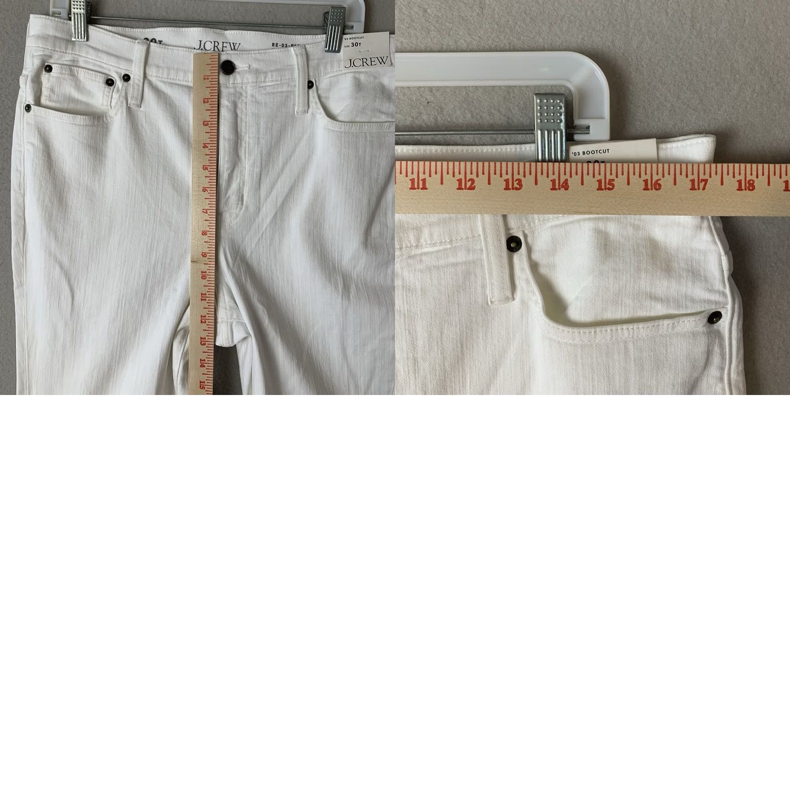 J.Crew J.CREW Jeans Womens Tall 30 High Rise Bootcut Denim White Solid 2003 Vintage? No (Regular) Baggy Hipster Boho Hippie City Festival Retro 80s 90s Size 30" / US 8 / IT 44 - 8 Thumbnail