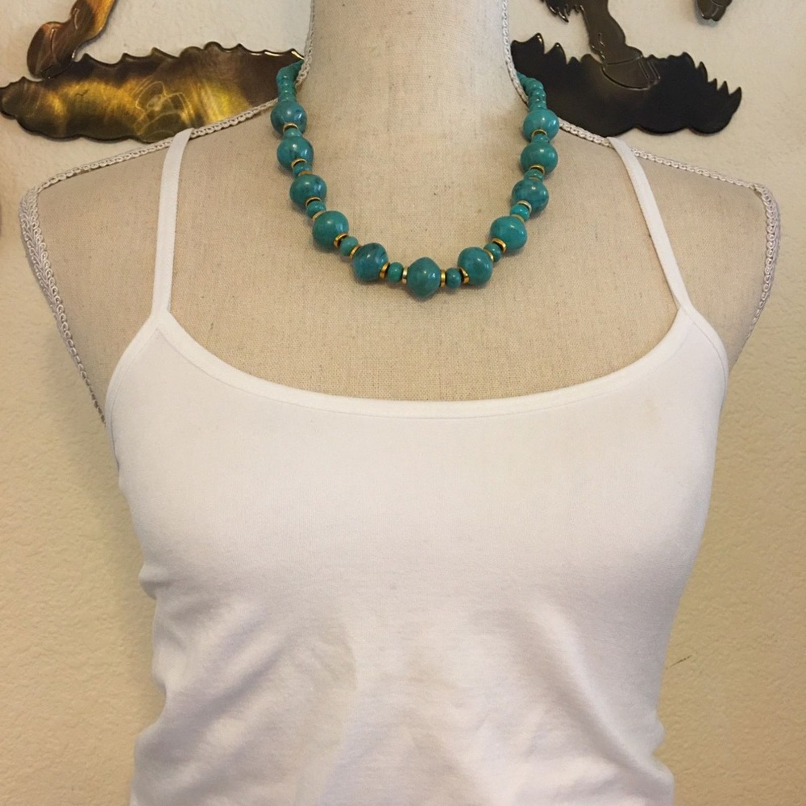 Vintage Vintage 70s faux turquoise beaded necklace Size ONE SIZE - 3 Thumbnail