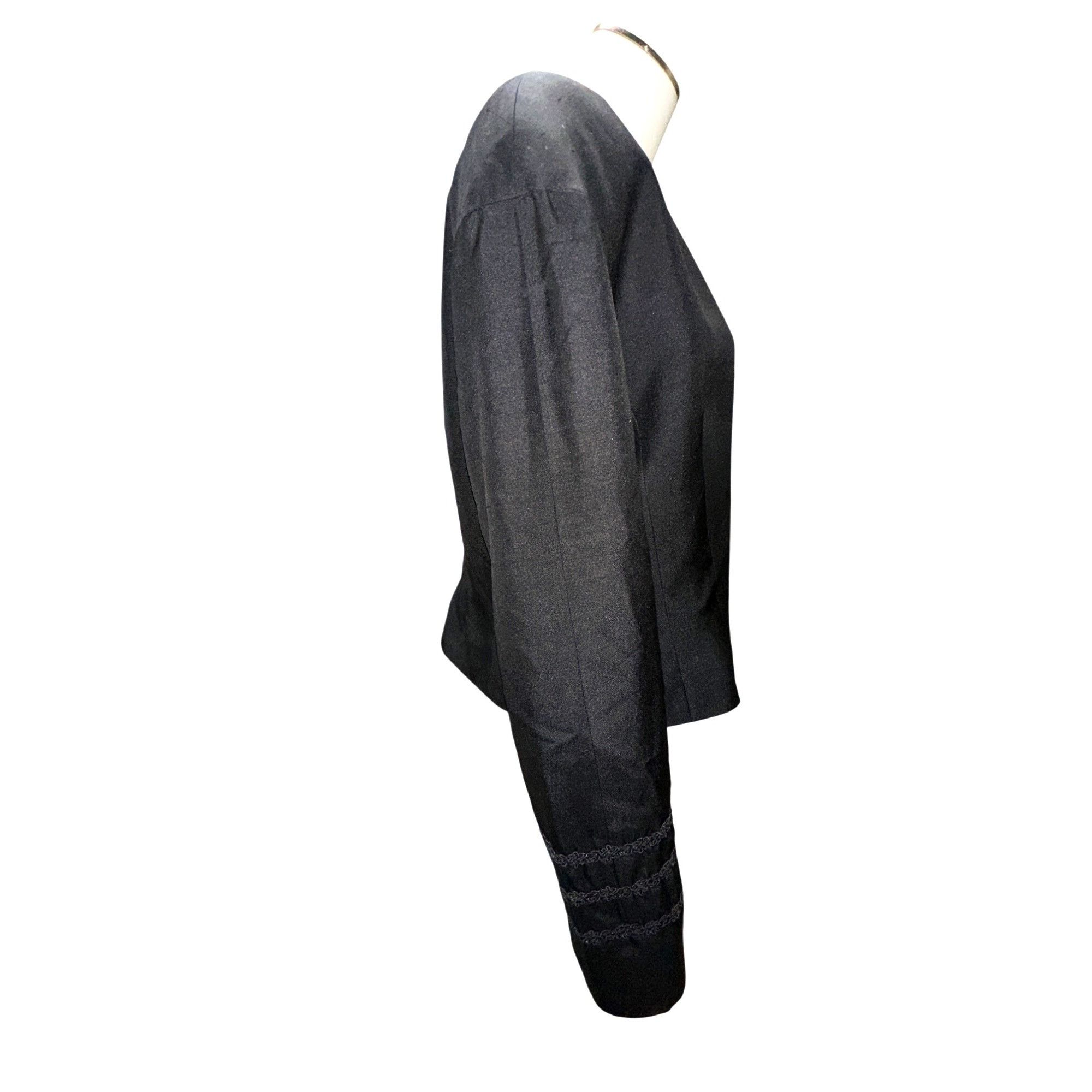 Other Eleanor P Brenner 10 Vintage Black Silk Jacket Cropped Blaze Size L / US 10 / IT 46 - 3 Thumbnail