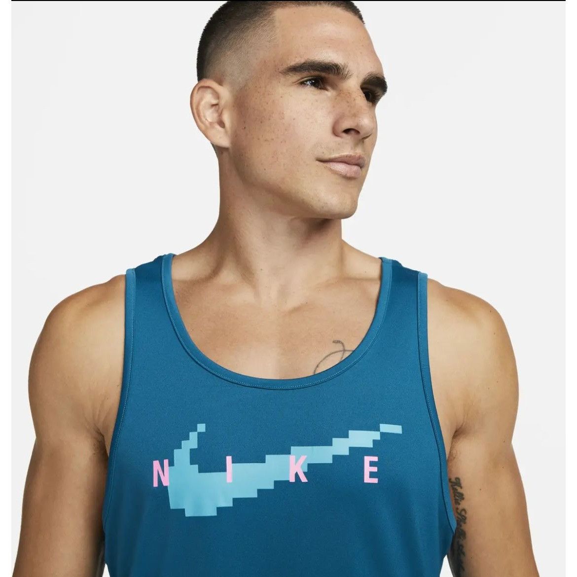 Nike Nike SWIM RI-FIT Digi Logo Tank Top Shirt Blue NESSD668 Men' Size US L / EU 52-54 / 3 - 3 Thumbnail