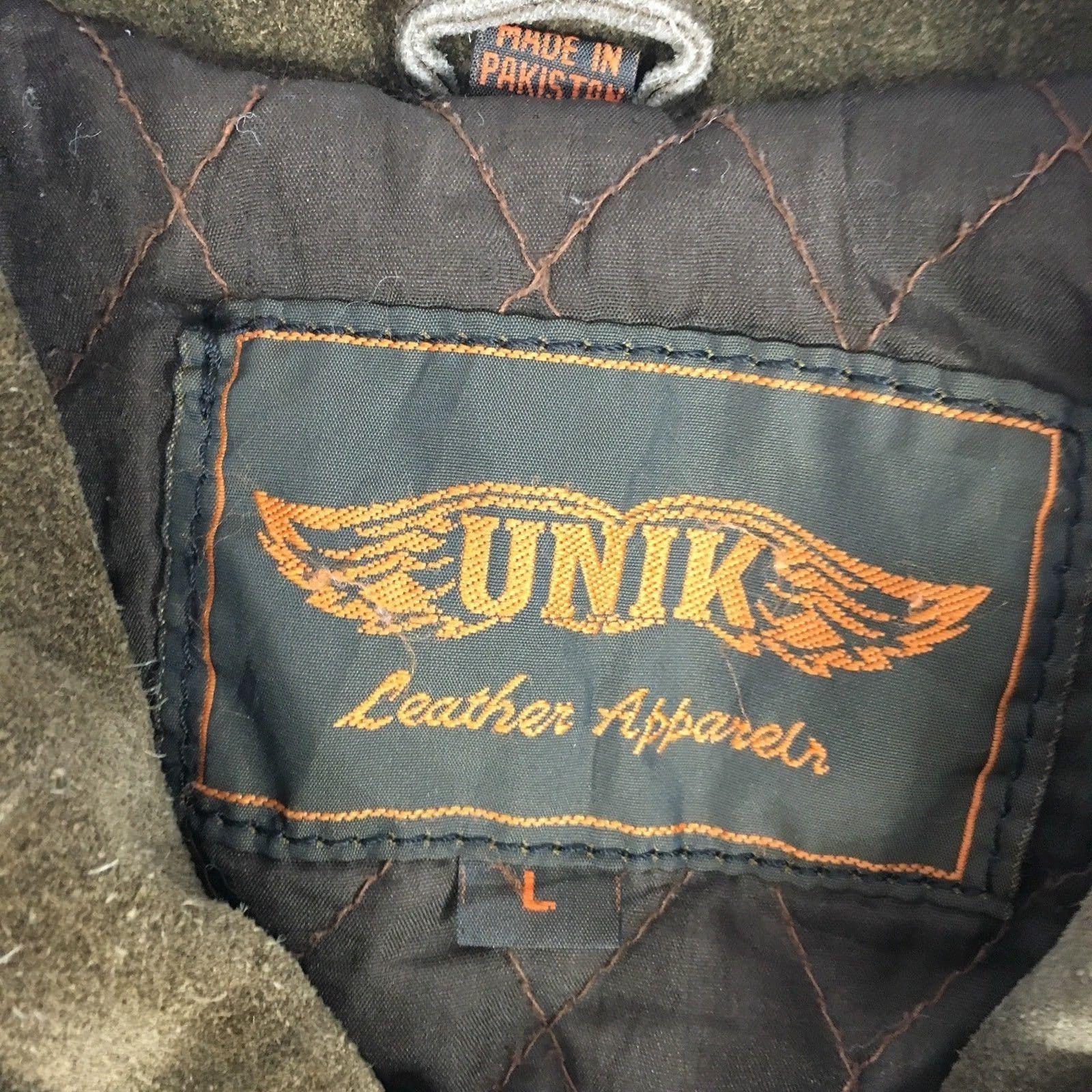 Other Vtg UNIK DISTRESSED Brown HEAVY Suede Leather Jacket Size US L / EU 52-54 / 3 - 5 Thumbnail