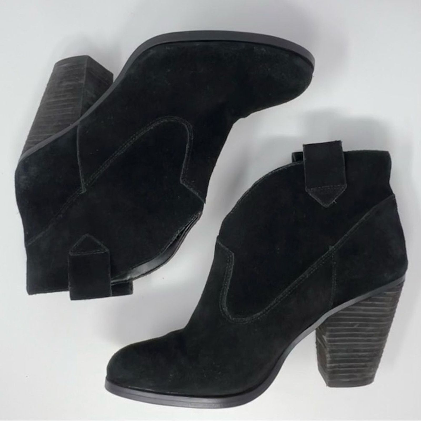 Vince Camuto Vince Camuto Hadrian Leather Ankle Booties Black Size 8.5M Size US 8.5 / IT 38.5 - 5 Thumbnail