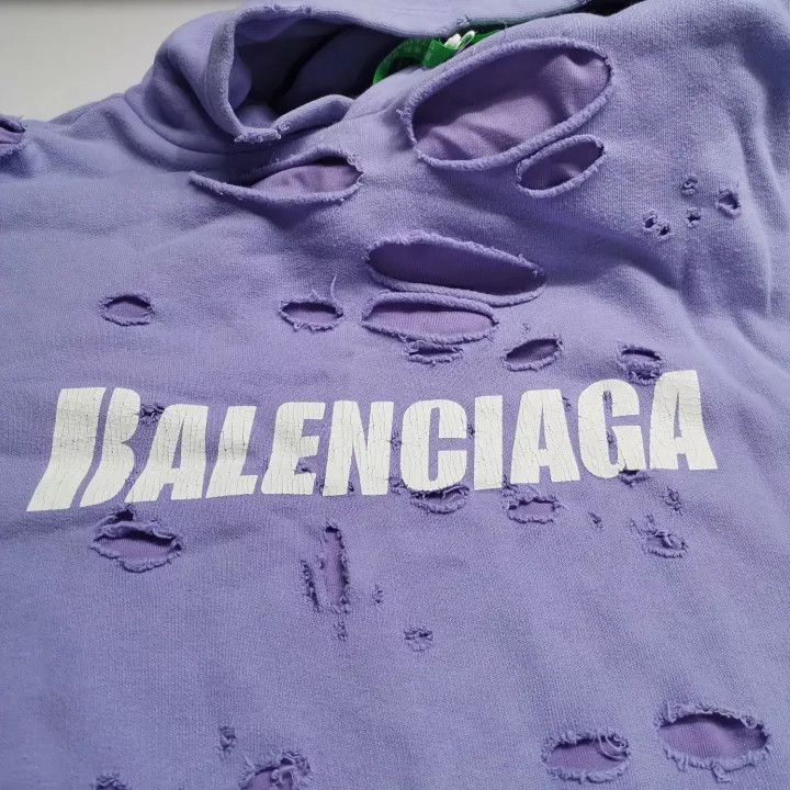 Balenciaga Balenciaga SS22 Purple Hooded Sweatshirt 0079-2507 Size US M / EU 48-50 / 2 - 5 Thumbnail