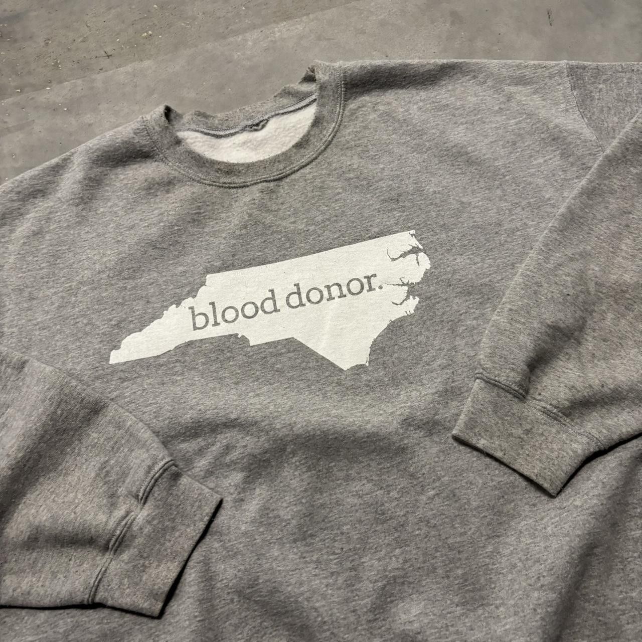 Japanese Brand × Vintage Crazy Vintage Y2K/2000s Grey Blood Donor Skater Opium Streetwear Essential Crewneck! Size US XL / EU 56 / 4 - 5 Thumbnail