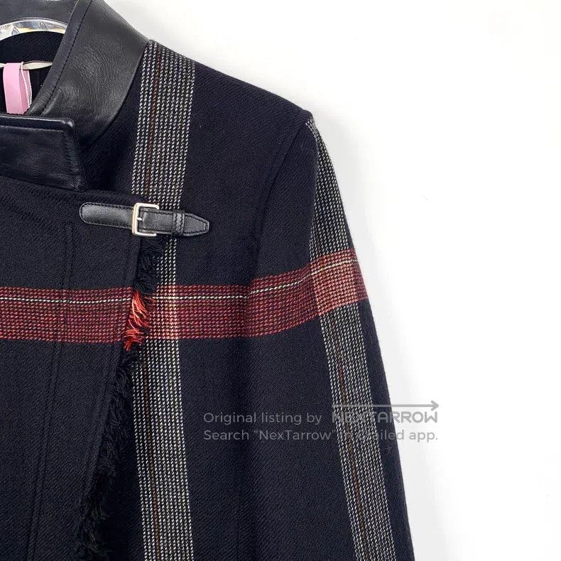 Hermes Hermes Colorblock Striped Wool Long Sleeve Leather Jacket Size XS / US 0-2 / IT 36-38 - 3 Thumbnail