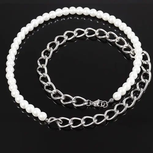 VIBE Imitation Pearl Chain Men Necklace Size ONE SIZE - 2 Thumbnail