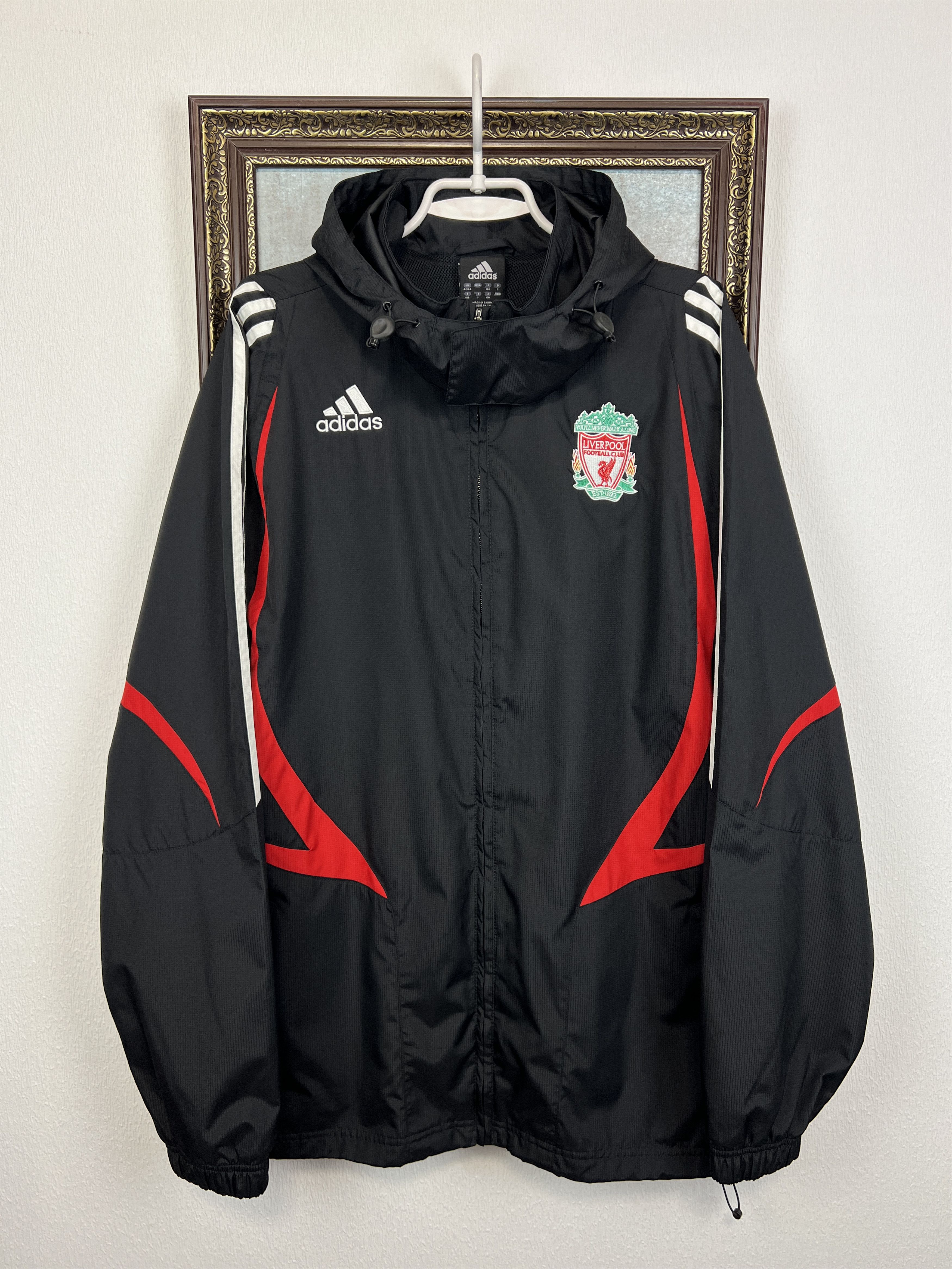 Adidas Liverpool Football Jacket Soccer Track Top Hooded Rare Size US L / EU 52-54 / 3 - 1 Thumbnail