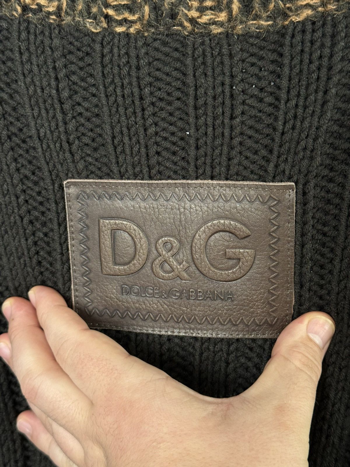 Dolce & Gabbana Vintage Dolce & Gabbana Ribbed Wool Sweater D&G Leather Logo Size M / US 6-8 / IT 42-44 - 9 Thumbnail
