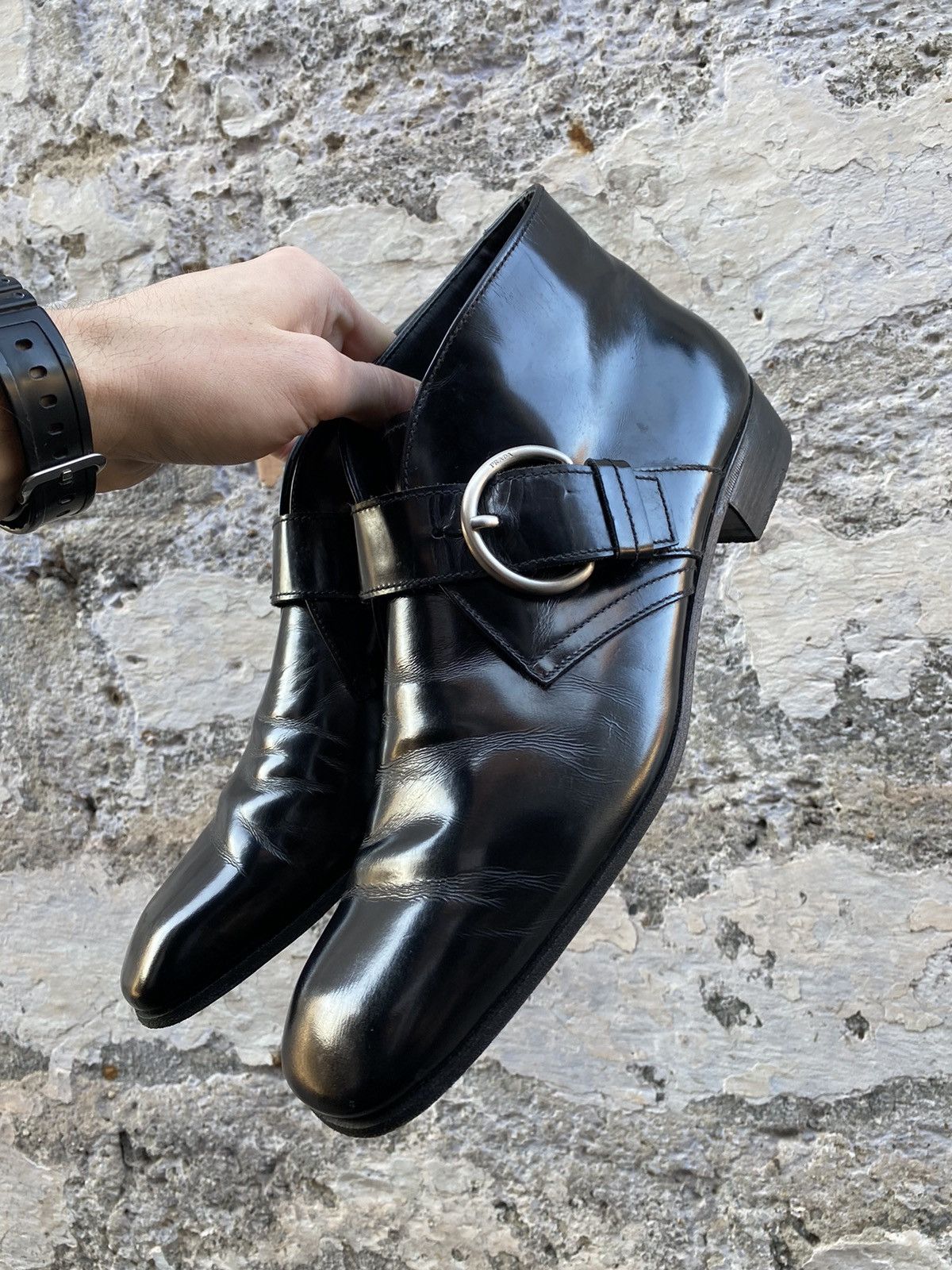 Prada × Vintage Prada leather Strap Half boots size uk7.5 Size US 7.5 / EU 40-41 - 8 Thumbnail
