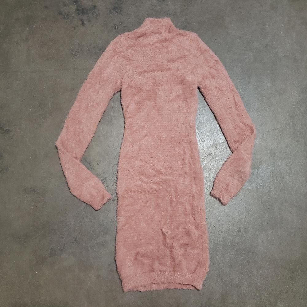 Designer Dust Pink Fur Detailed Hot&Delicious Midi Size S / US 4 / IT 40 - 2 Thumbnail