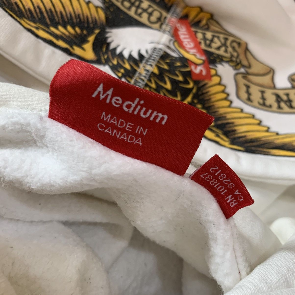 Antihero × Supreme Supreme x Anti Hero FW16 Reverse Weave White Hoodie Size US M / EU 48-50 / 2 - 9 Thumbnail