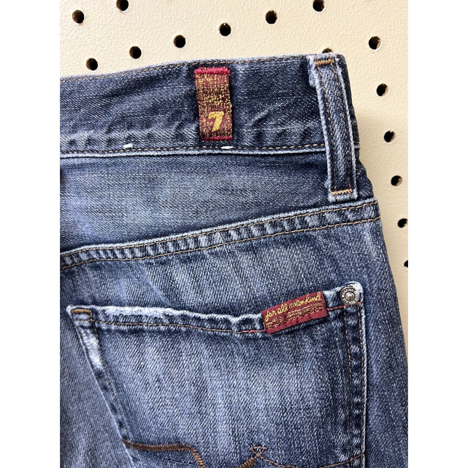 7 For All Mankind 7 For All Mankind Austyn Jeans Mens Distressed Blue 34x31 Straight Denim Cotton Blend Regular Inseam 31 Vintage No Size US 34 / EU 50 - 6 Thumbnail