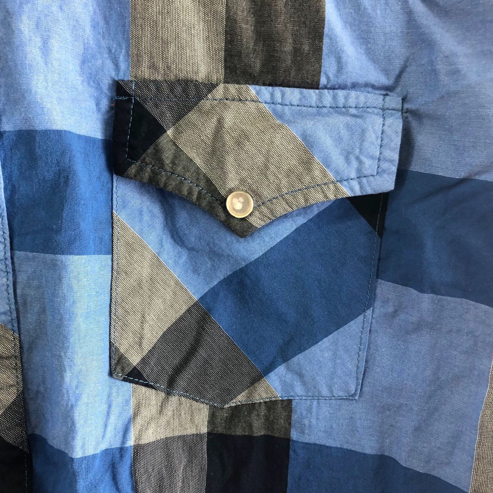 Denime Luilly Denim Shirt Mens Size Large Blue Striped Long Sleeve Spread Collar Shirt Size US L / EU 52-54 / 3 - 7 Thumbnail