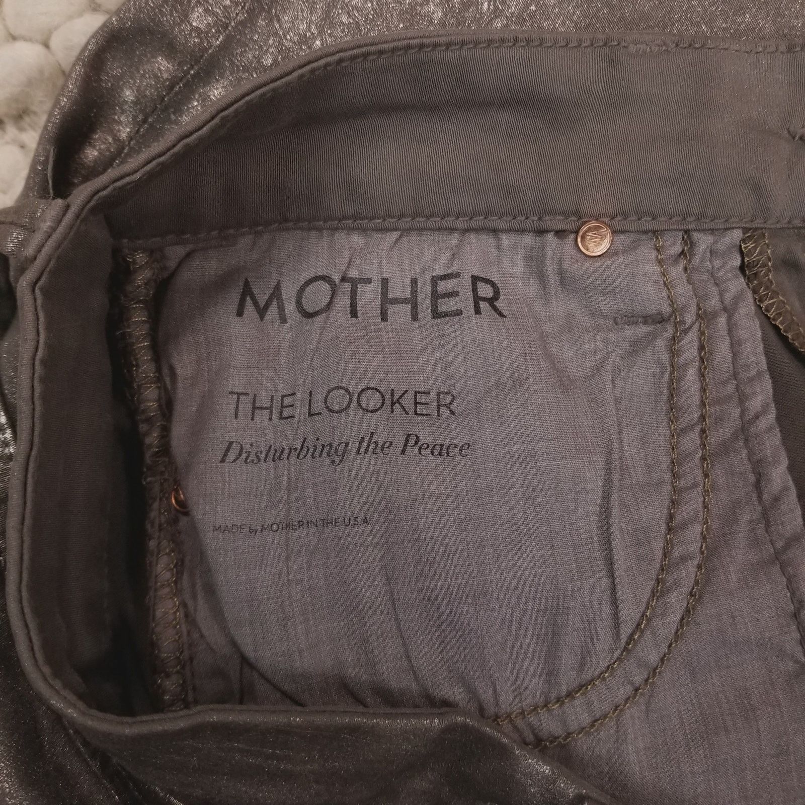 MOTHER Mother The Looker Jeans Disturbing the Peace Gunmetal Sz 26 Size 26" / US 2 / IT 38 - 9 Thumbnail