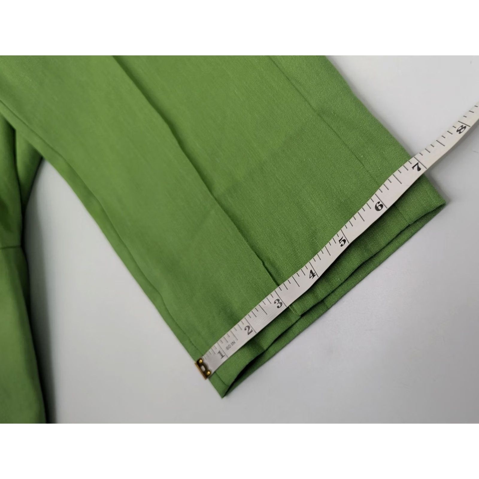 J. Jill J. Jill Linen Stretch Pants Women Medium Green Cropped Pull On Lightweight Casual Beach Summer Vacation style Cropped Pockets Womens Size 32" / US 10 / IT 46 - 7 Thumbnail