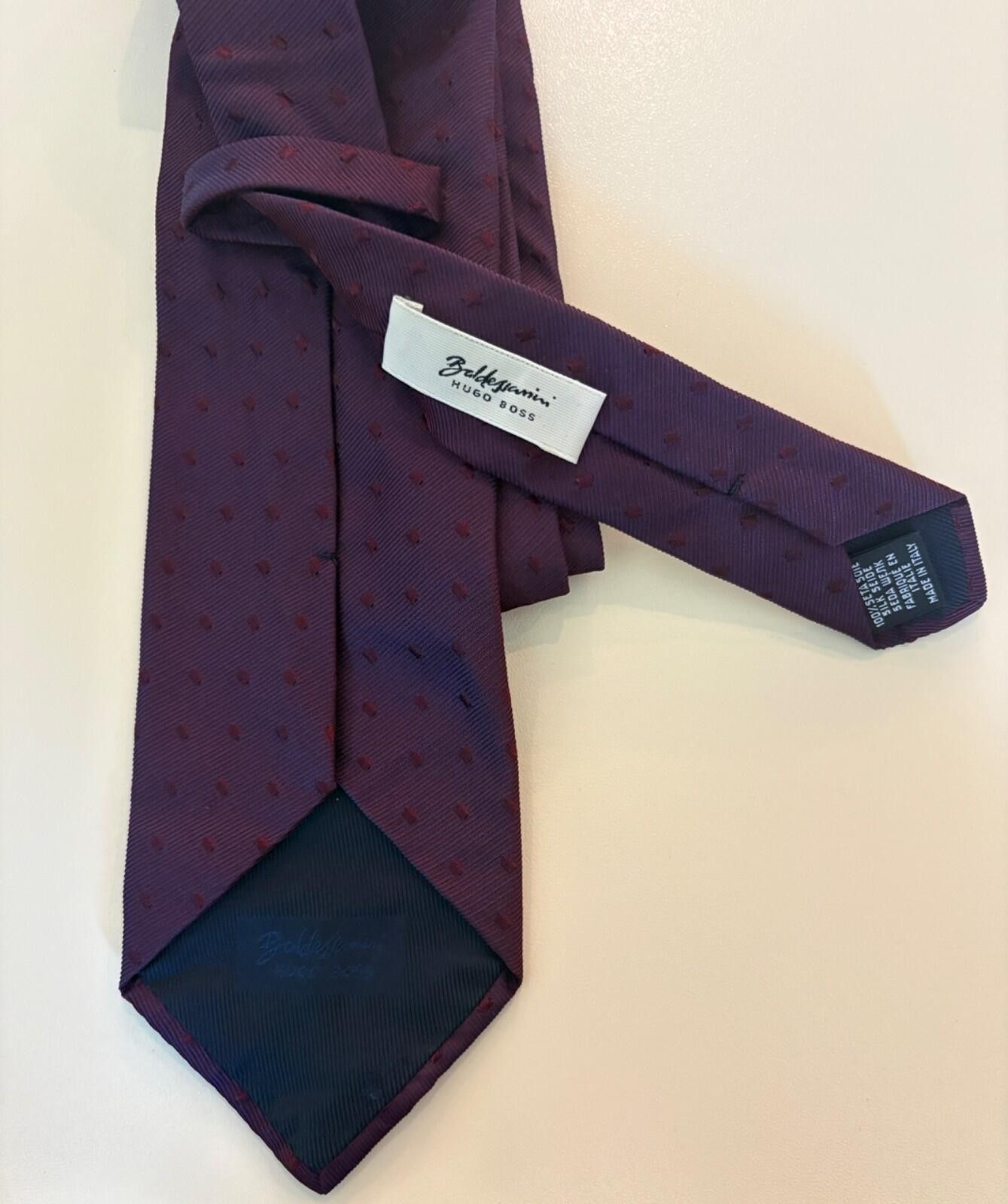 Baldessarini Baldessarini Hugo Boss Italy Silk Tie Deep Plum Size ONE SIZE - 3 Thumbnail