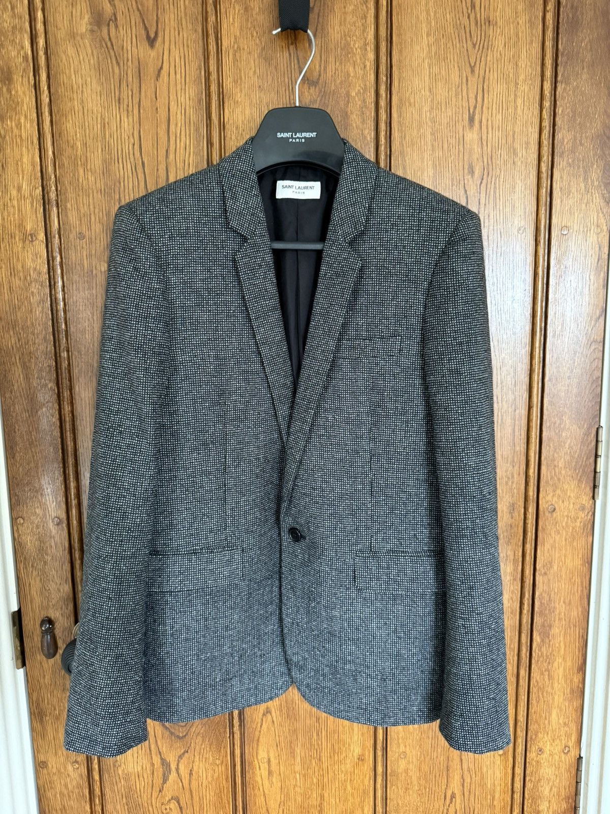 Saint Laurent Paris Saint Laurent herringbone notch lapel suit jacket 48 Size 38R - 1 Thumbnail