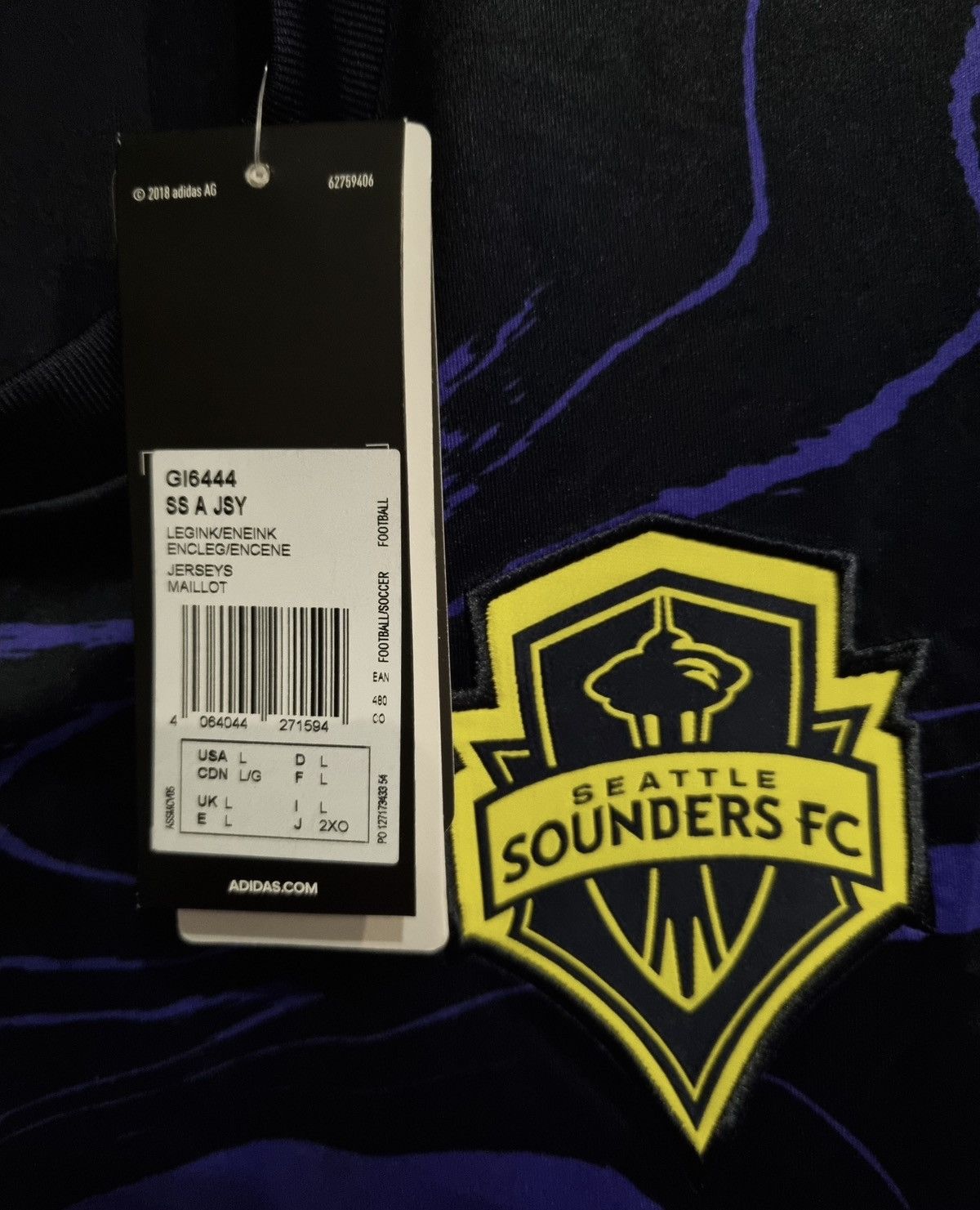 Adidas Seattle Sounders Adidas Jersey Size US L / EU 52-54 / 3 - 3 Thumbnail