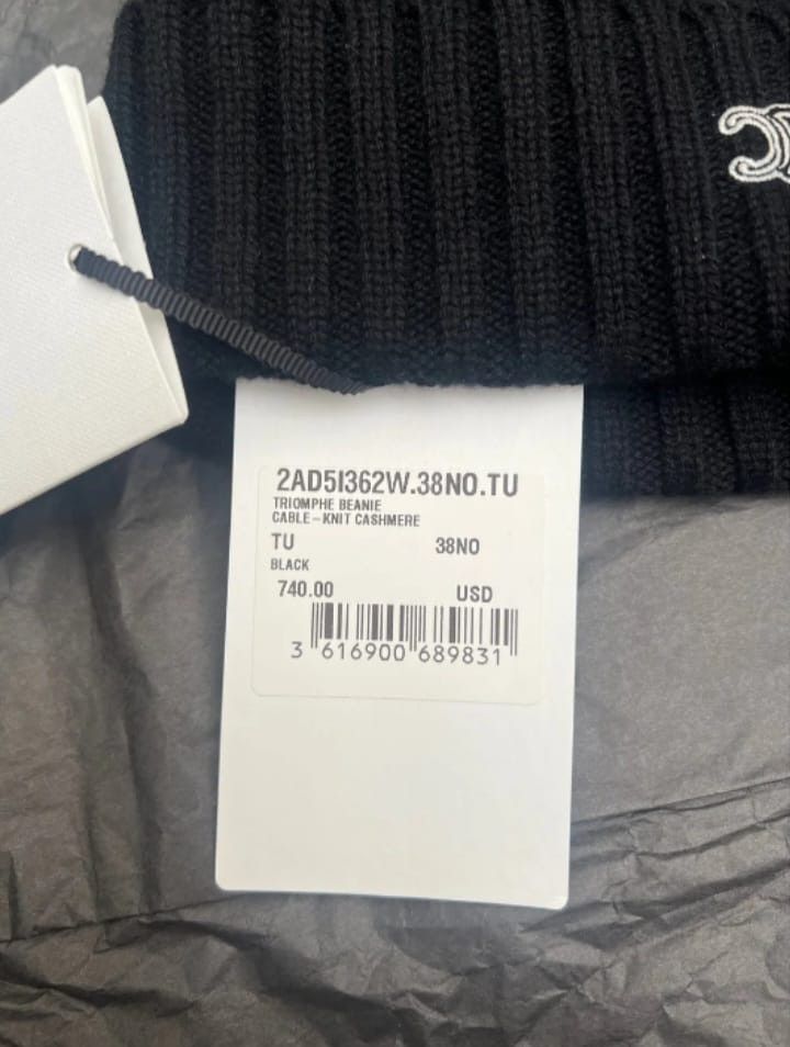 Celine Céline Triomphe Cashmere Beanie Size ONE SIZE - 8 Thumbnail