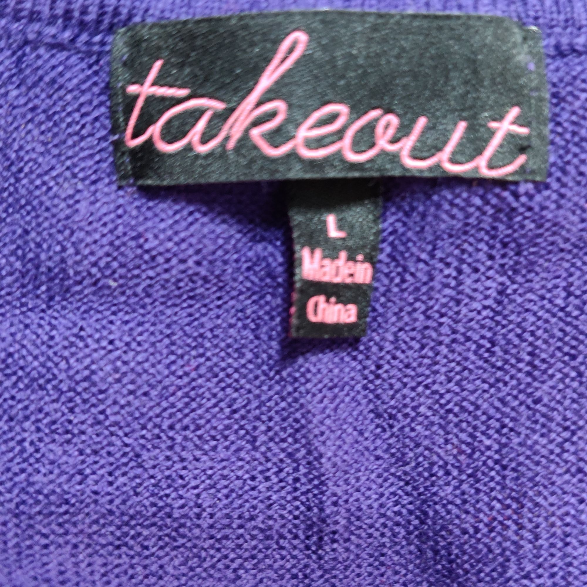 Other Takeout Womens Sweater Dress Pocket Button Accents Y2K Purpl Size L / US 10 / IT 46 - 6 Thumbnail
