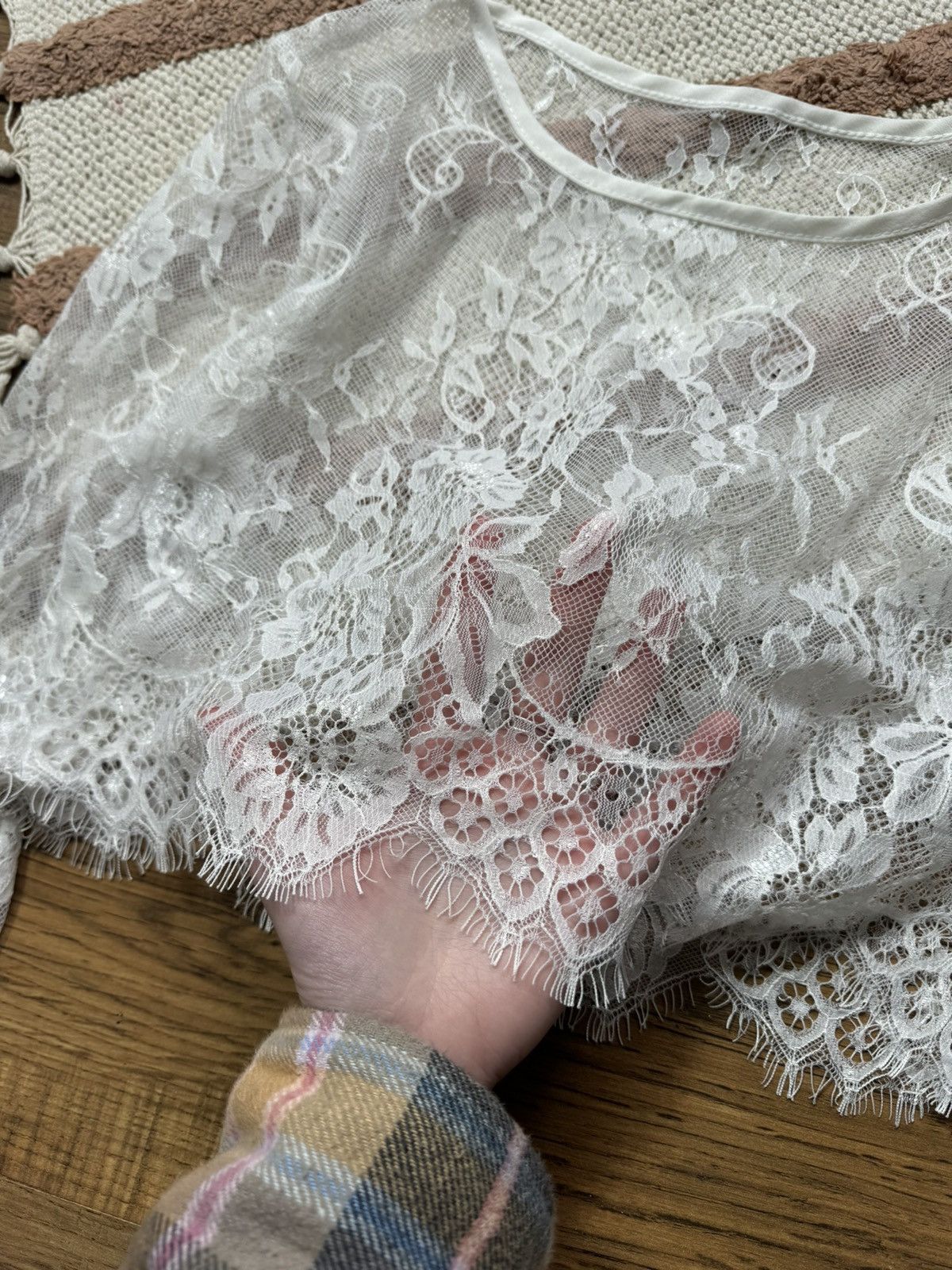 Vintage VINTAGE GUIPURE LACE RUCHES MESH LONG SLEEVE Size S / US 4 / IT 40 - 4 Thumbnail