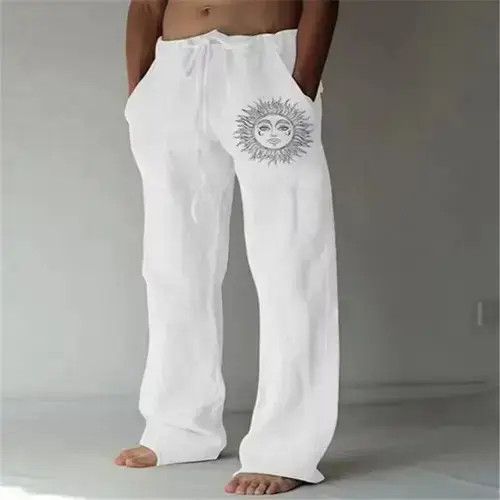 Jean Men Cotton Linen Pants Oversized Jogger Sweatpants Size US 33 - 4 Thumbnail