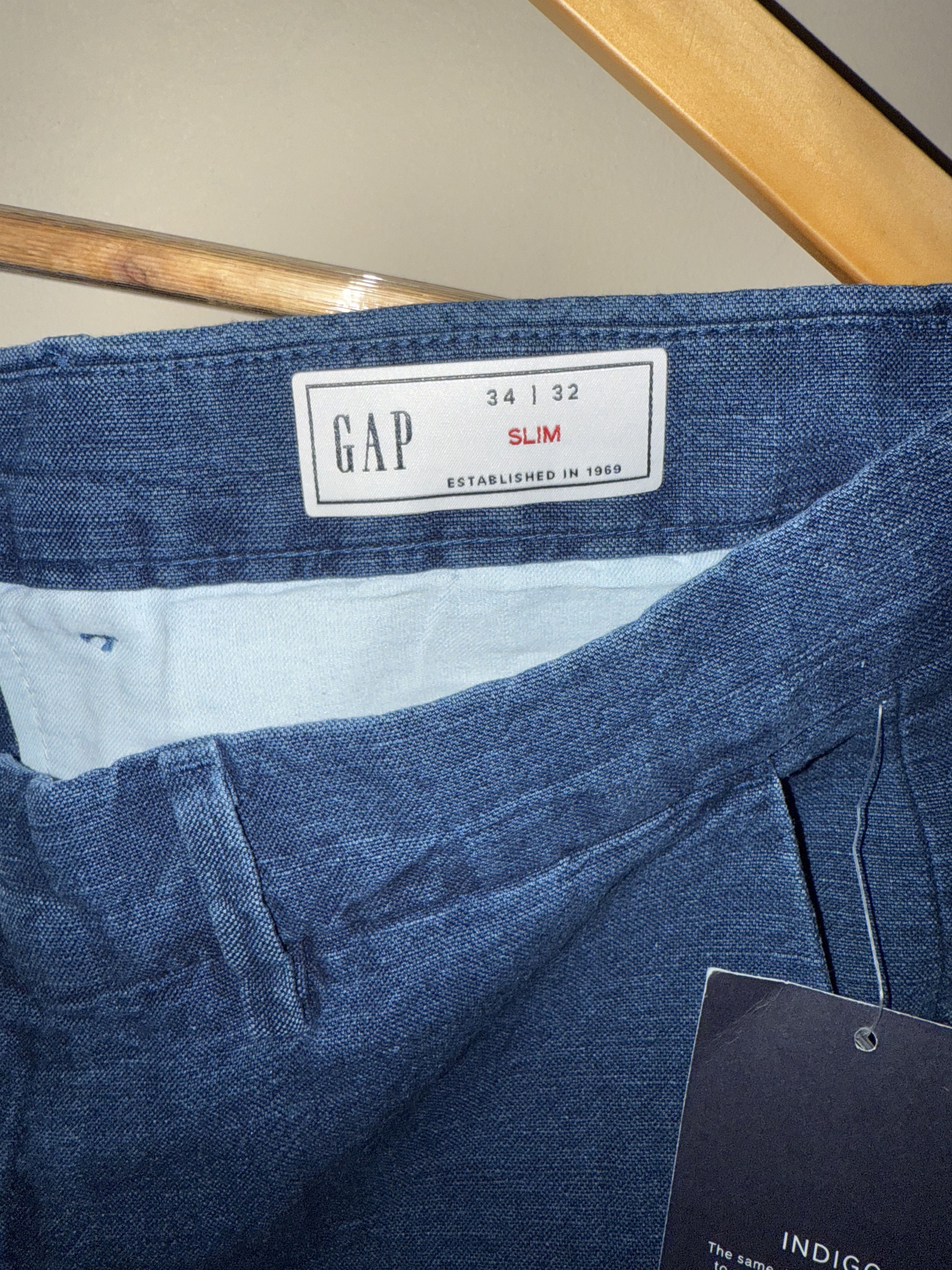 Gap Gap Linen Blend Indigo Pants, Men's 34x32, NWT Size US 34 / EU 50 - 3 Thumbnail