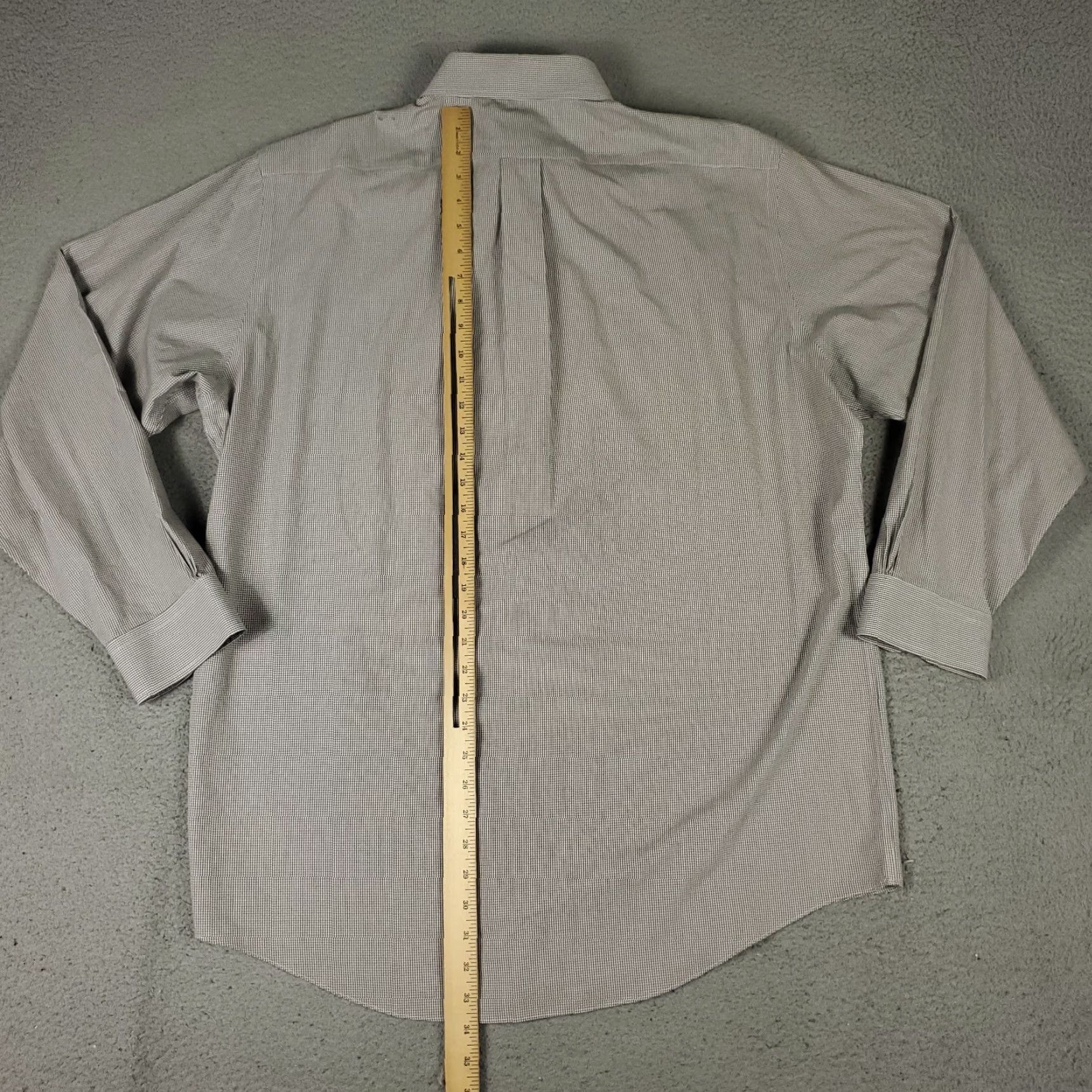 Brooks Brothers Brooks Brothers Shirt Mens 17 Brown Dress Button Up Long Sleeve Regular 100% Cotton Check Pattern Womens? Mens Size 46R - 4 Thumbnail