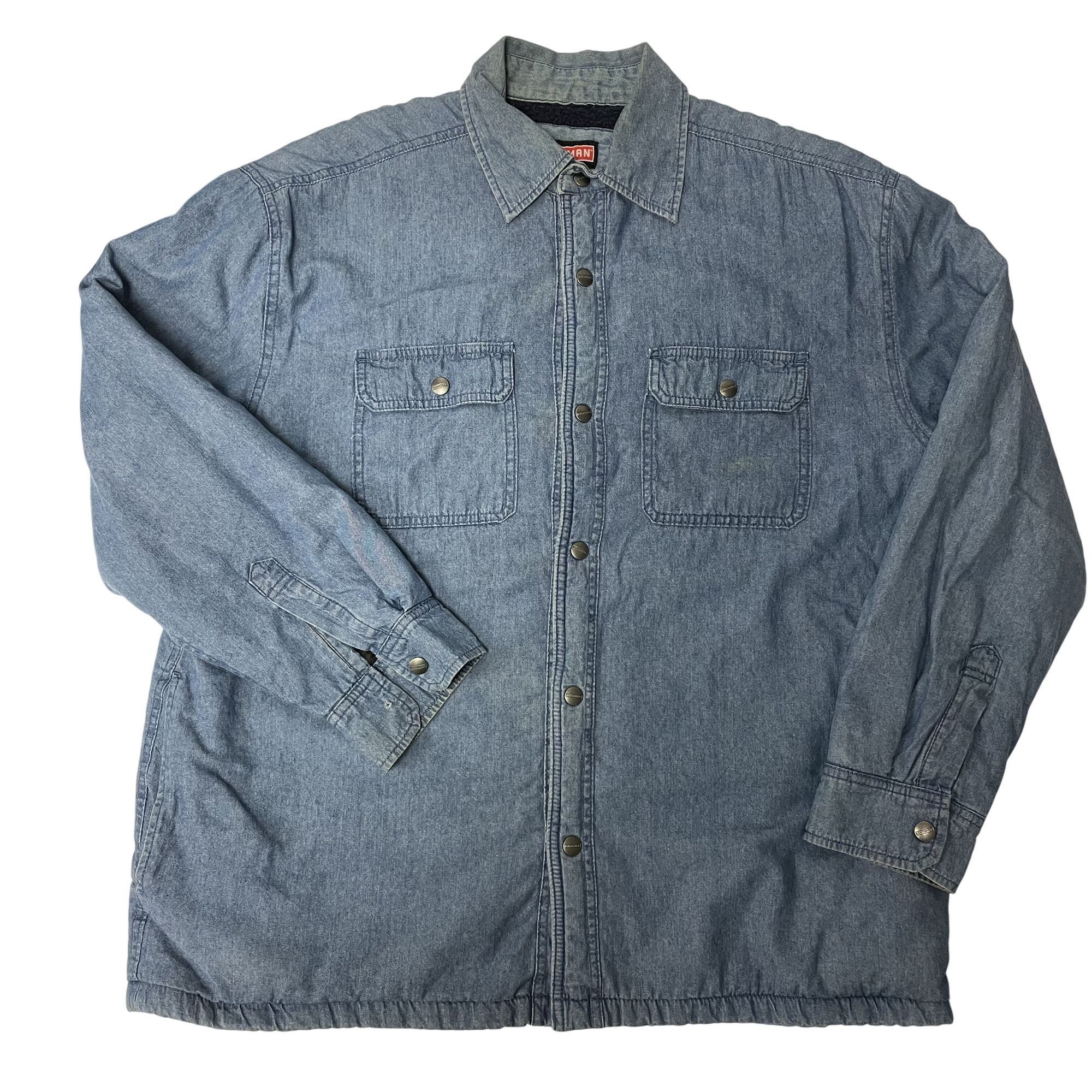 Craftsman Vtg Craftsman Blue Jean Mechanic Shop FLEECE LINED Jacket Size US XL / EU 56 / 4 - 13 Thumbnail