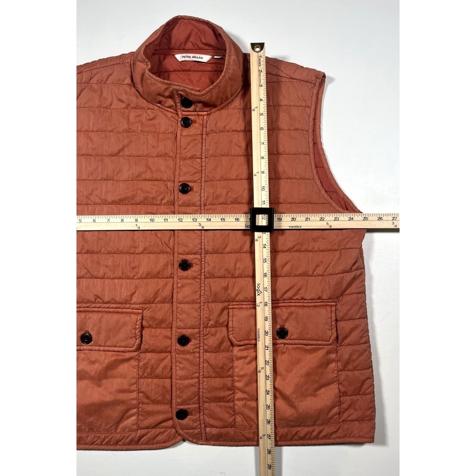 Peter Millar Peter Millar Vest Mens 2XL Orange Quilted Water Resistant Outdoor Greenwich Warm Size US XXL / EU 58 / 5 - 5 Thumbnail