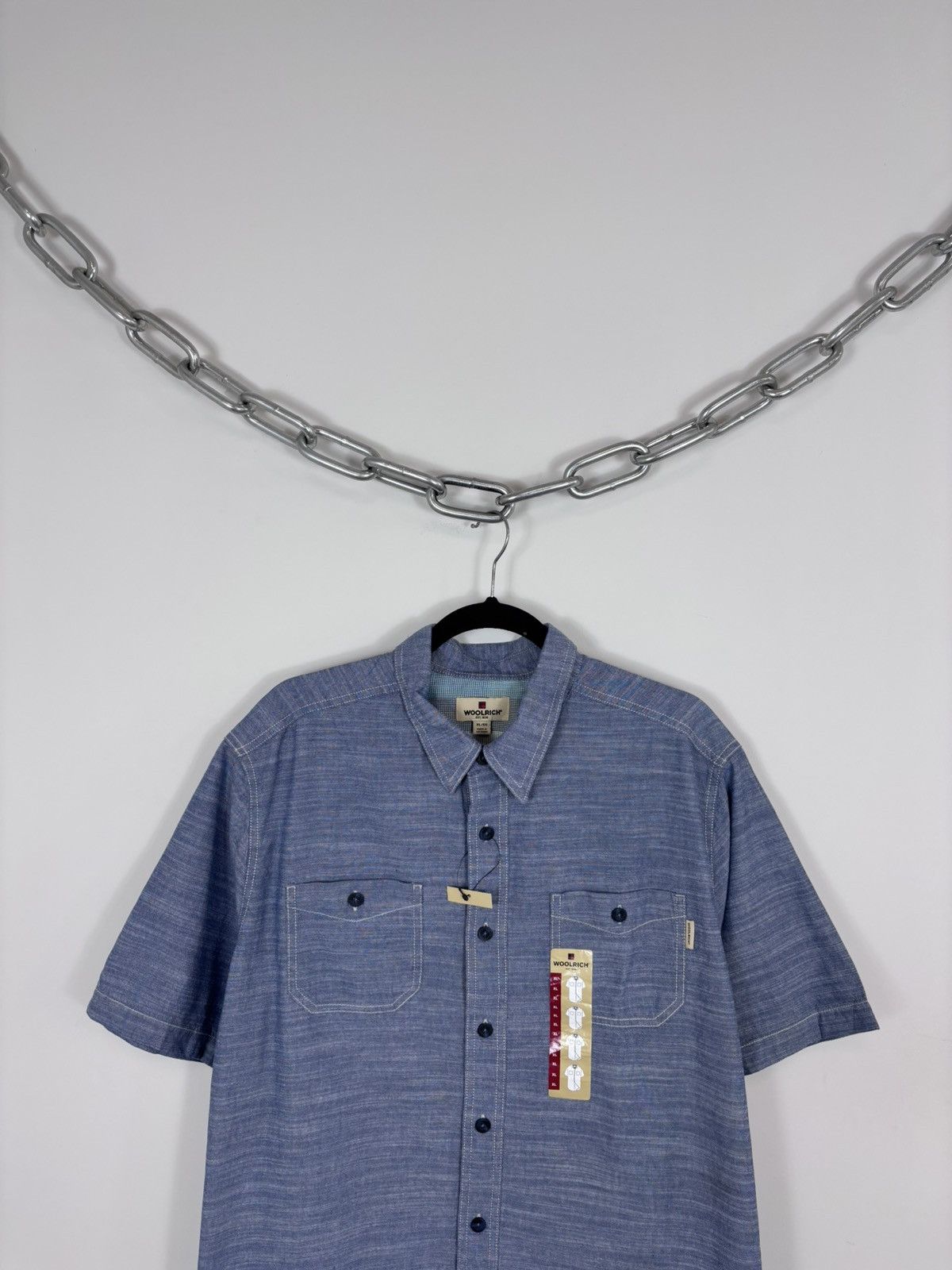 Woolrich Woolen Mills Woolrich NWT Men’s Blue Short Sleeve Shirt Casual Summer Size US XL / EU 56 / 4 - 2 Thumbnail