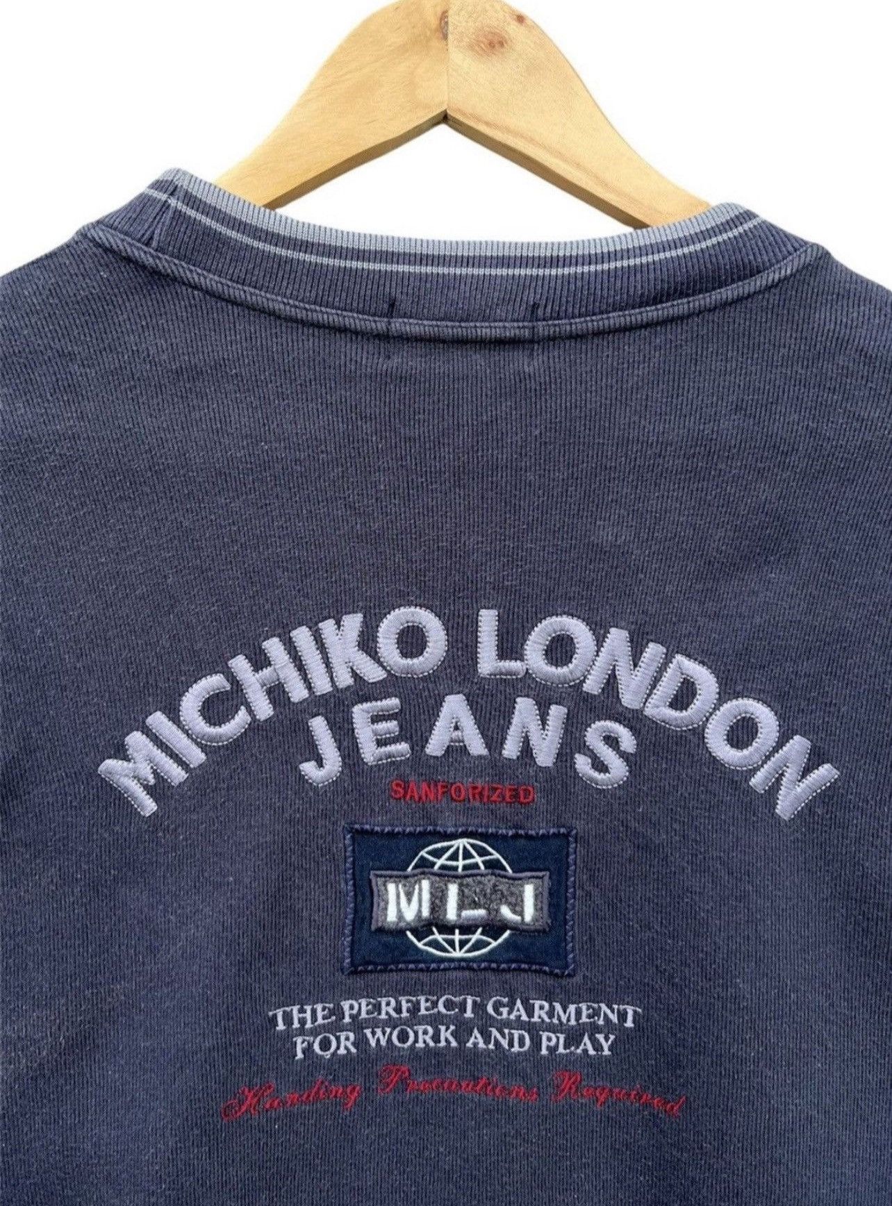 Japanese Brand Michiko Koshino Jeans Big Embroidered Logo Grey Sweatshirt Size US M / EU 48-50 / 2 - 3 Thumbnail