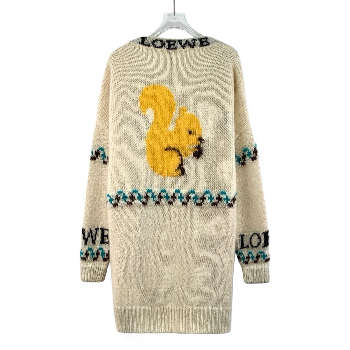 Loewe Loewe Beige Logo V-neck Mohair Knit Cardigan Coat K26WX Size XS / US 0-2 / IT 36-38 - 2 Thumbnail