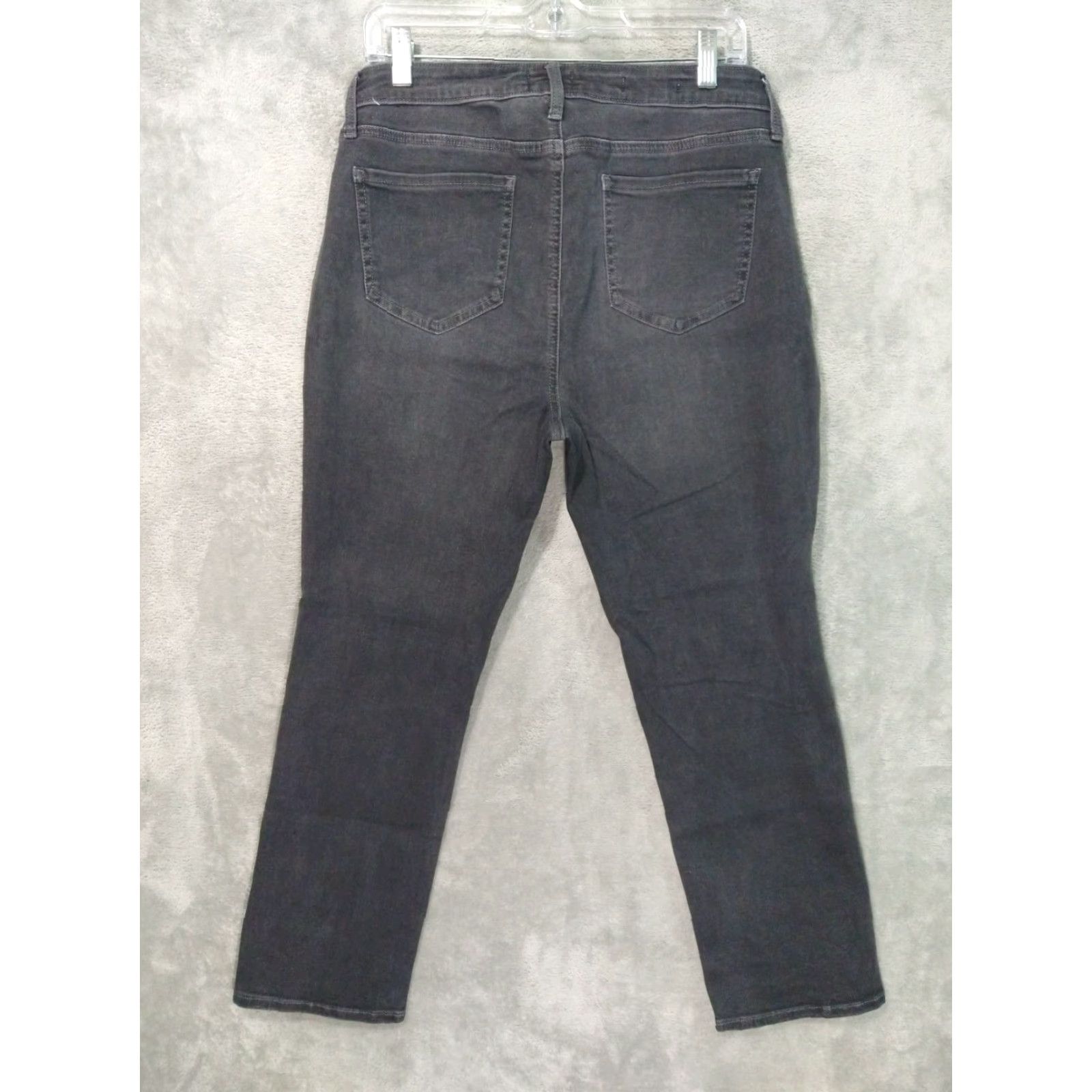 NYDJ NYDJ Jeans Womens 10 Black Denim Sheri Slim Lift Tuck Cropped Dark Wash Stretch Size 32" / US 10 / IT 46 - 2 Thumbnail
