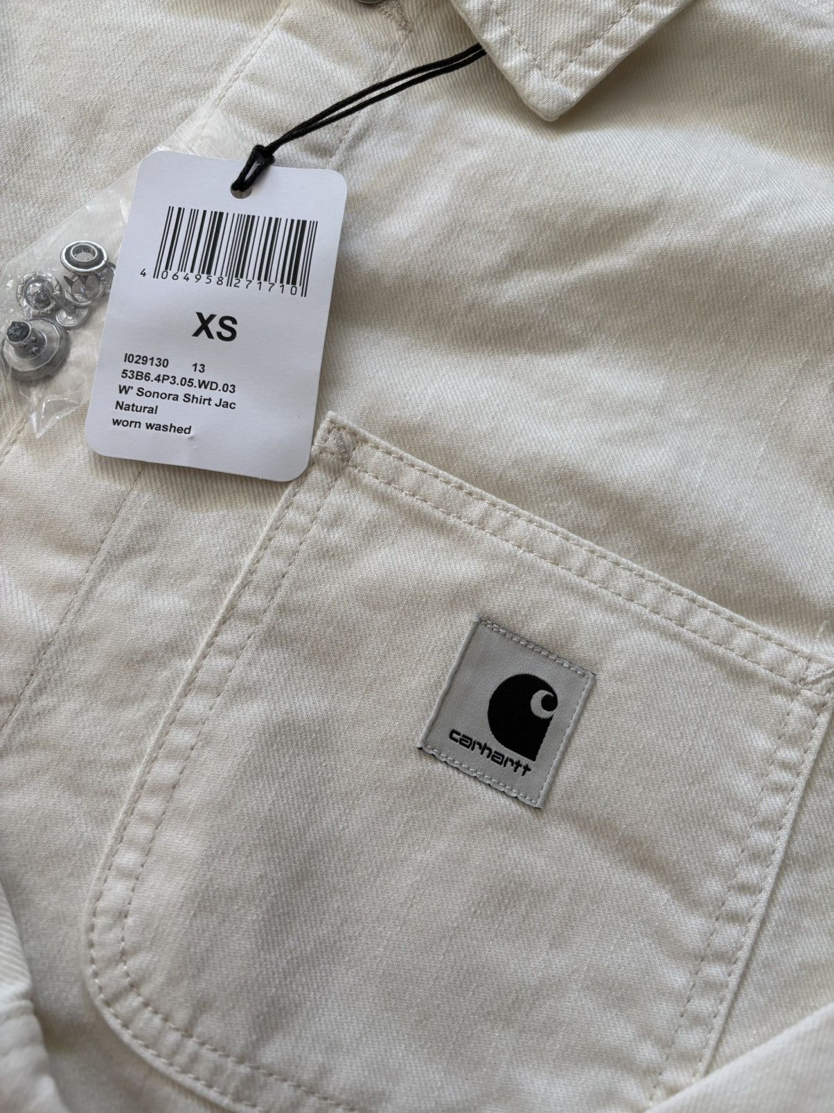 Carhartt Wip Carhartt WIP W’ Sonora Shirt Jacket – Natural Worn Washed Size XS / US 0-2 / IT 36-38 - 5 Thumbnail