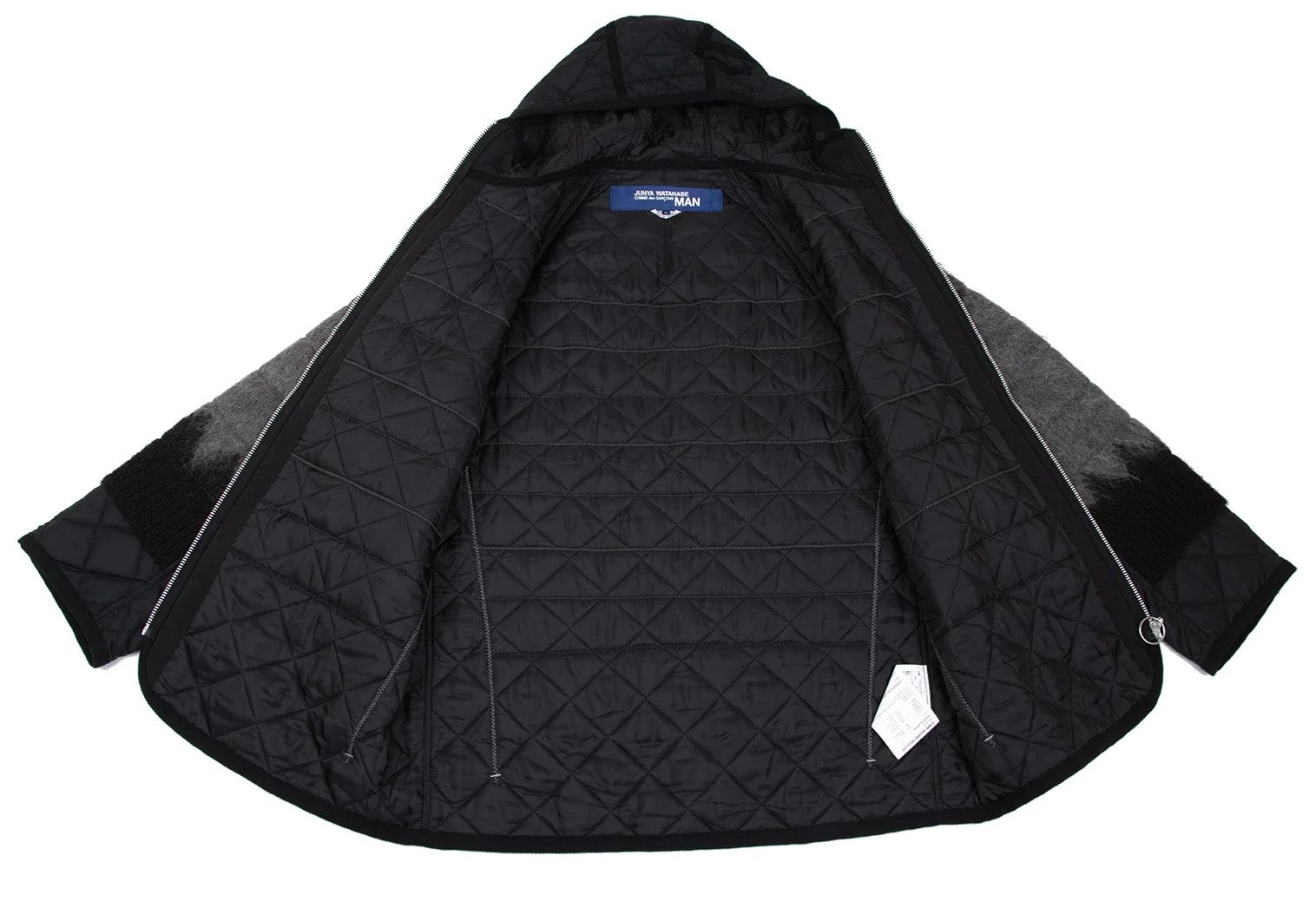 Junya Watanabe Quilted Knit Zip Blouson in Black Beige, Size M Size US M / EU 48-50 / 2 - 11 Thumbnail