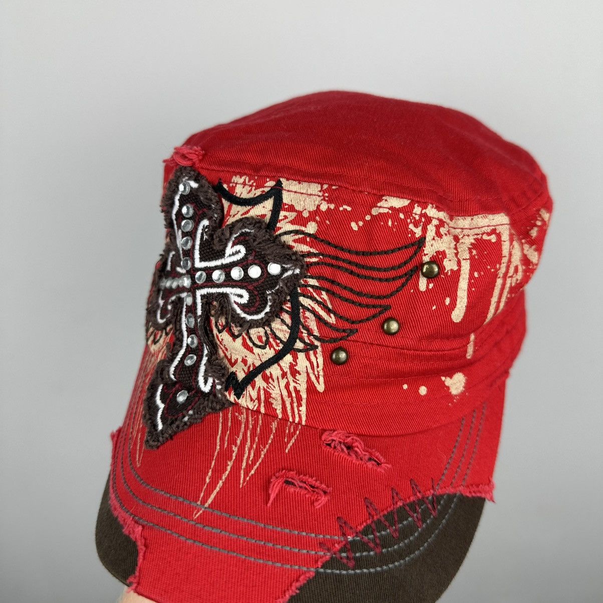 Vintage Vintage 90’s Cross On Red Army Cadet Y2K Ref Cap Size ONE SIZE - 5 Thumbnail