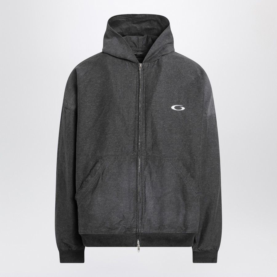 Balenciaga o1d2blof0226 Cotton Sweatshirt Hoodie in Grey Size US M / EU 48-50 / 2 - 1 Thumbnail